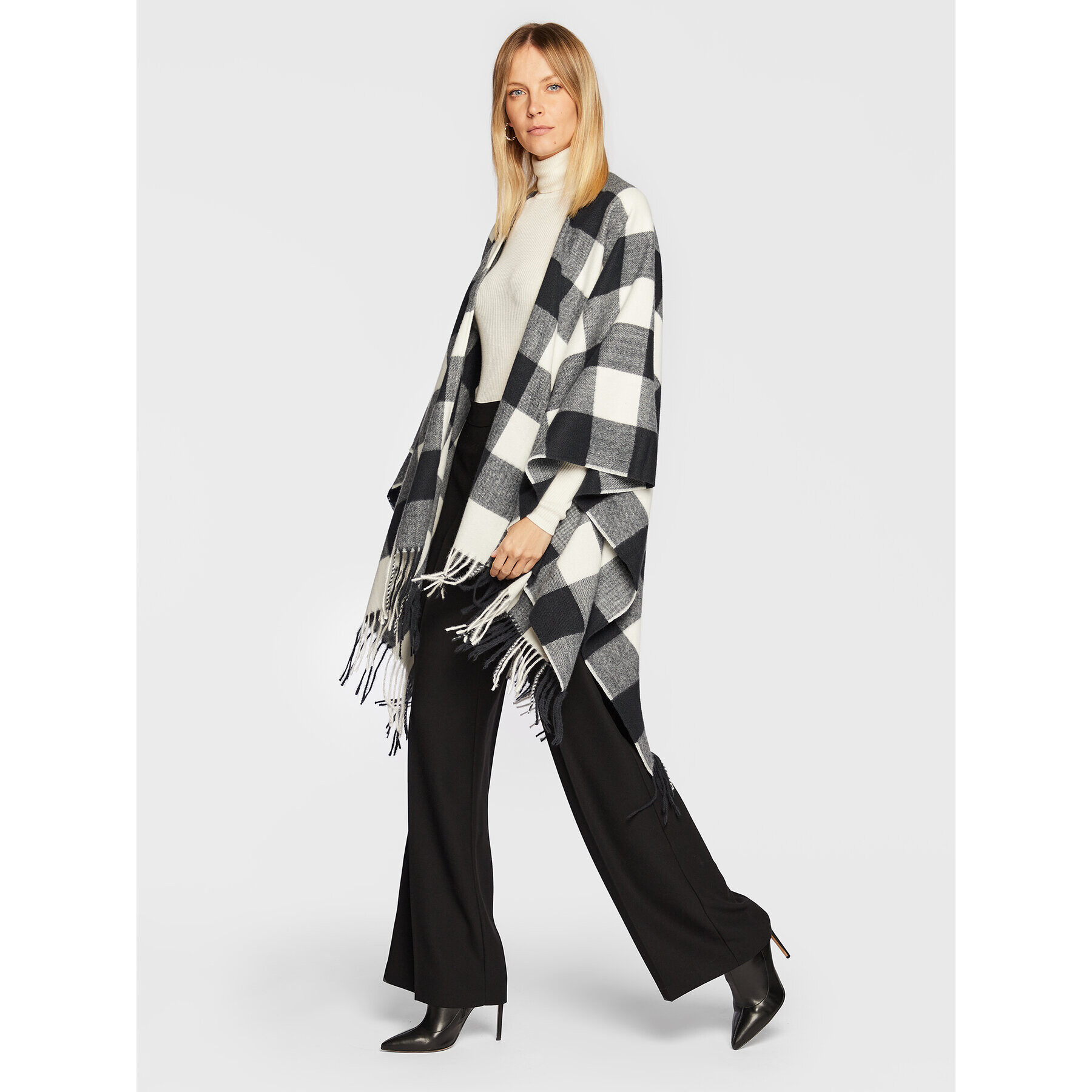 Olsen Poncho Global Traveller 18001791 Negru Relaxed Fit - Pled.ro