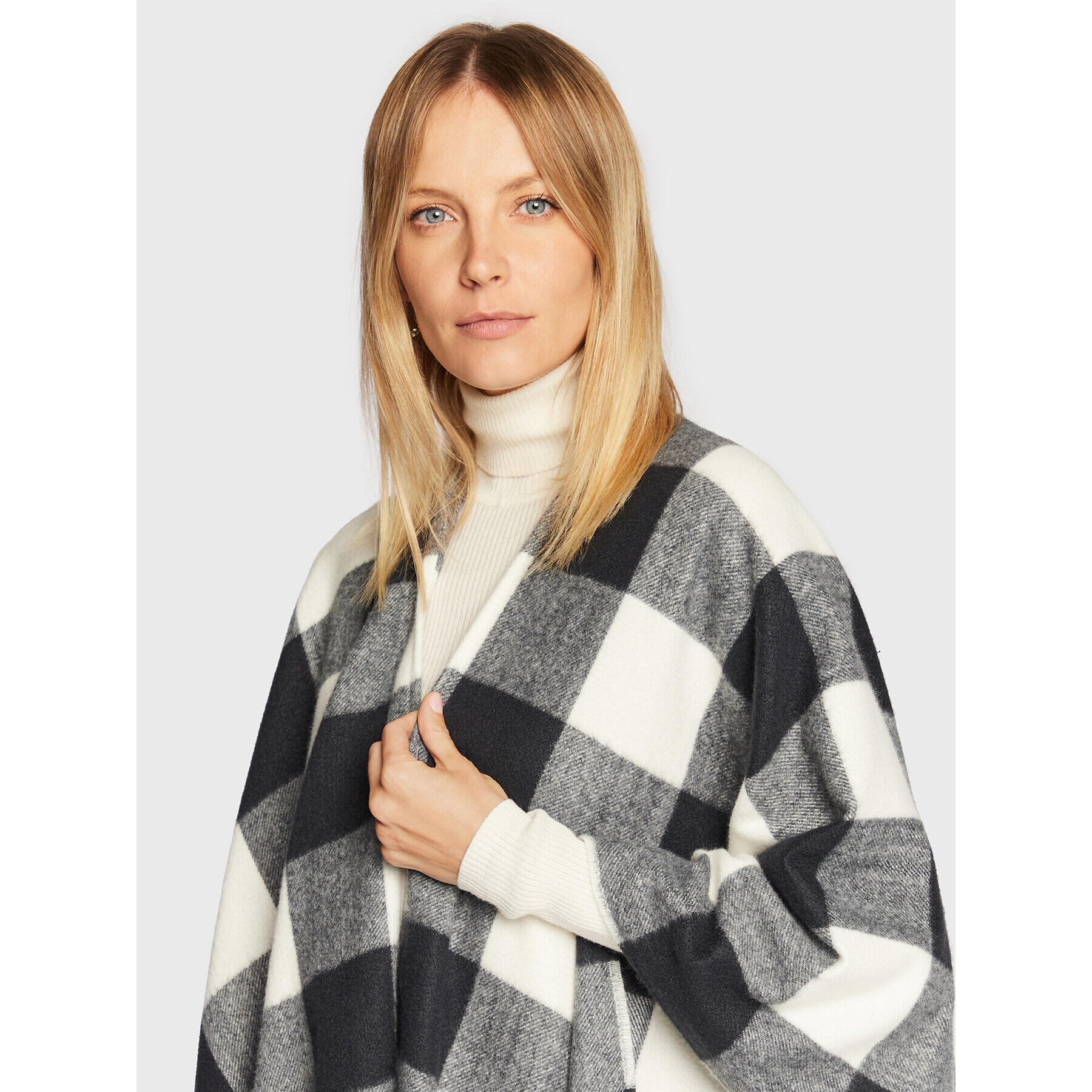 Olsen Poncho Global Traveller 18001791 Negru Relaxed Fit - Pled.ro