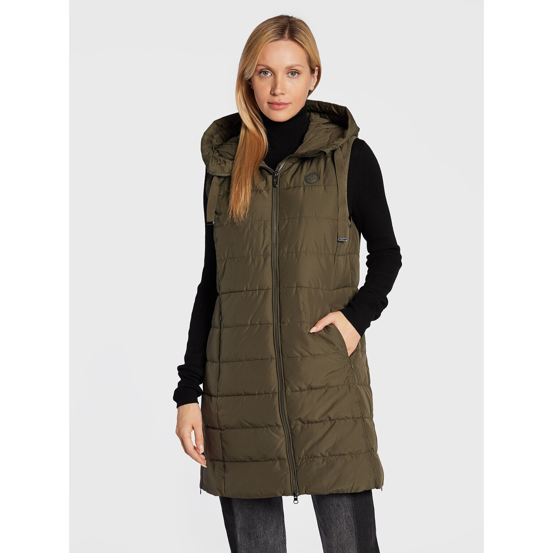 Olsen Vestă 15101371 Verde Regular Fit - Pled.ro