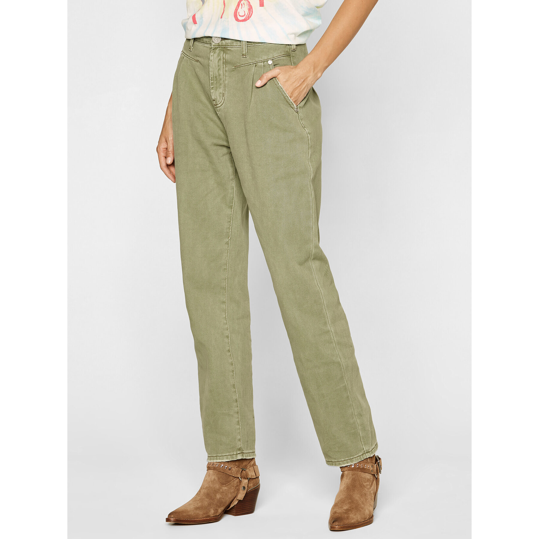 One Teaspoon Blugi Boyfriend Streetwalkers 23169 Verde Relaxed Fit - Pled.ro