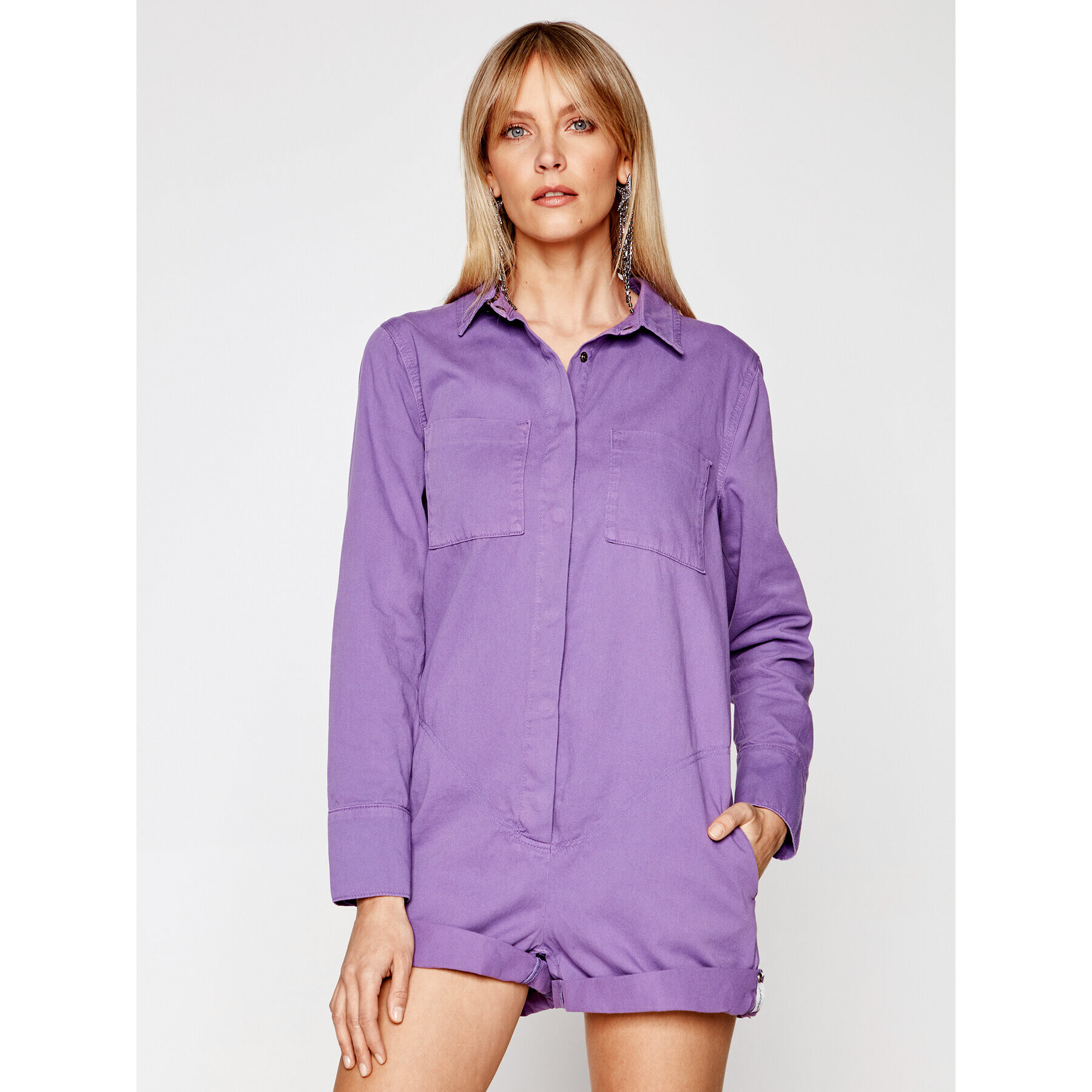 One Teaspoon Salopetă Prophecy Jsuit 23693 Violet Relaxed Fit - Pled.ro