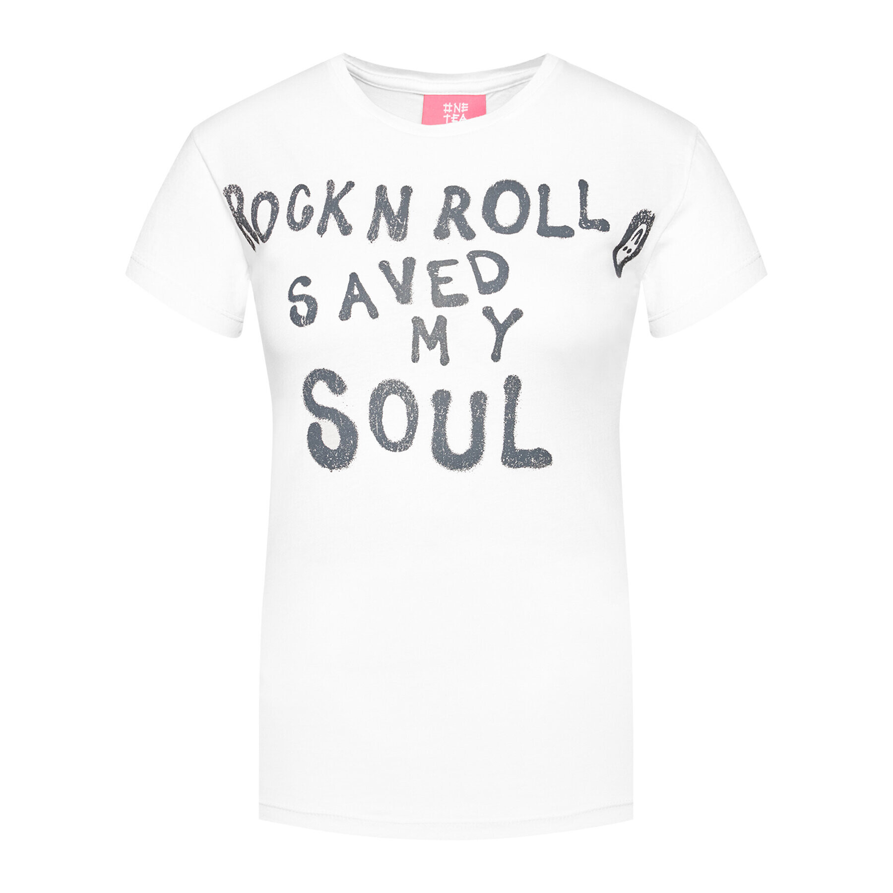 One Teaspoon Tricou Rock & Roll 23904 Alb Fitted Fit - Pled.ro