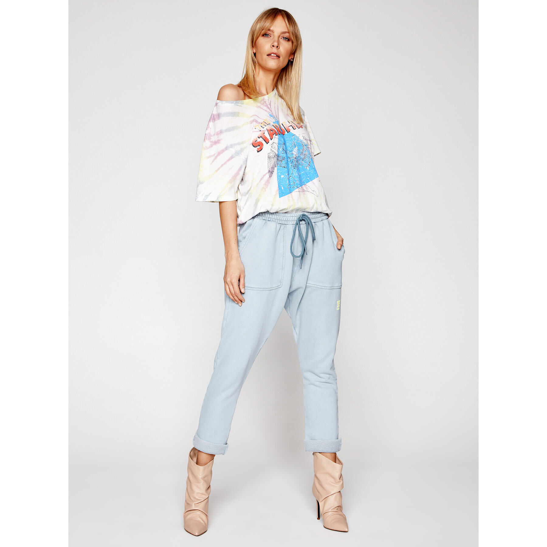 One Teaspoon Tricou Starship Tye Dye Boyfriend Tee 23901 Colorat Boyfriend Fit - Pled.ro