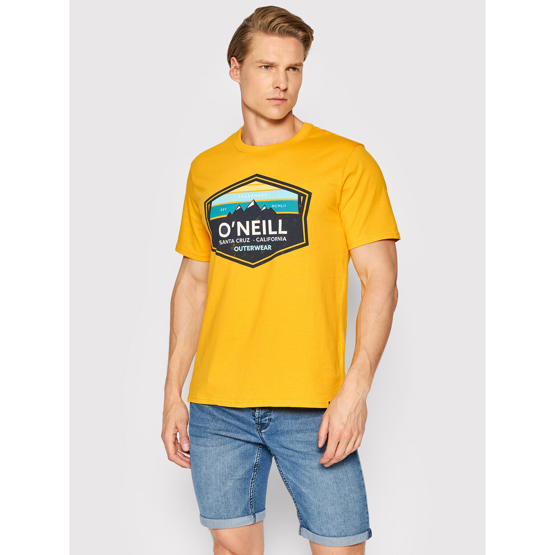 O'Neill Tricou Mtn Horizon 2850055 Galben Regular Fit - Pled.ro