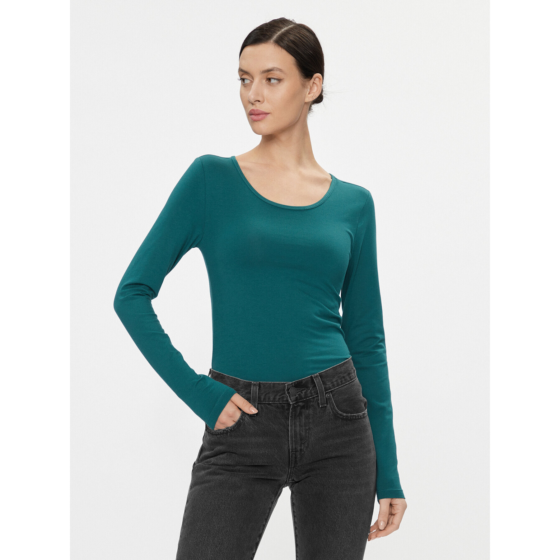 ONLY Bluză 15204712 Verde Stretch Fit - Pled.ro