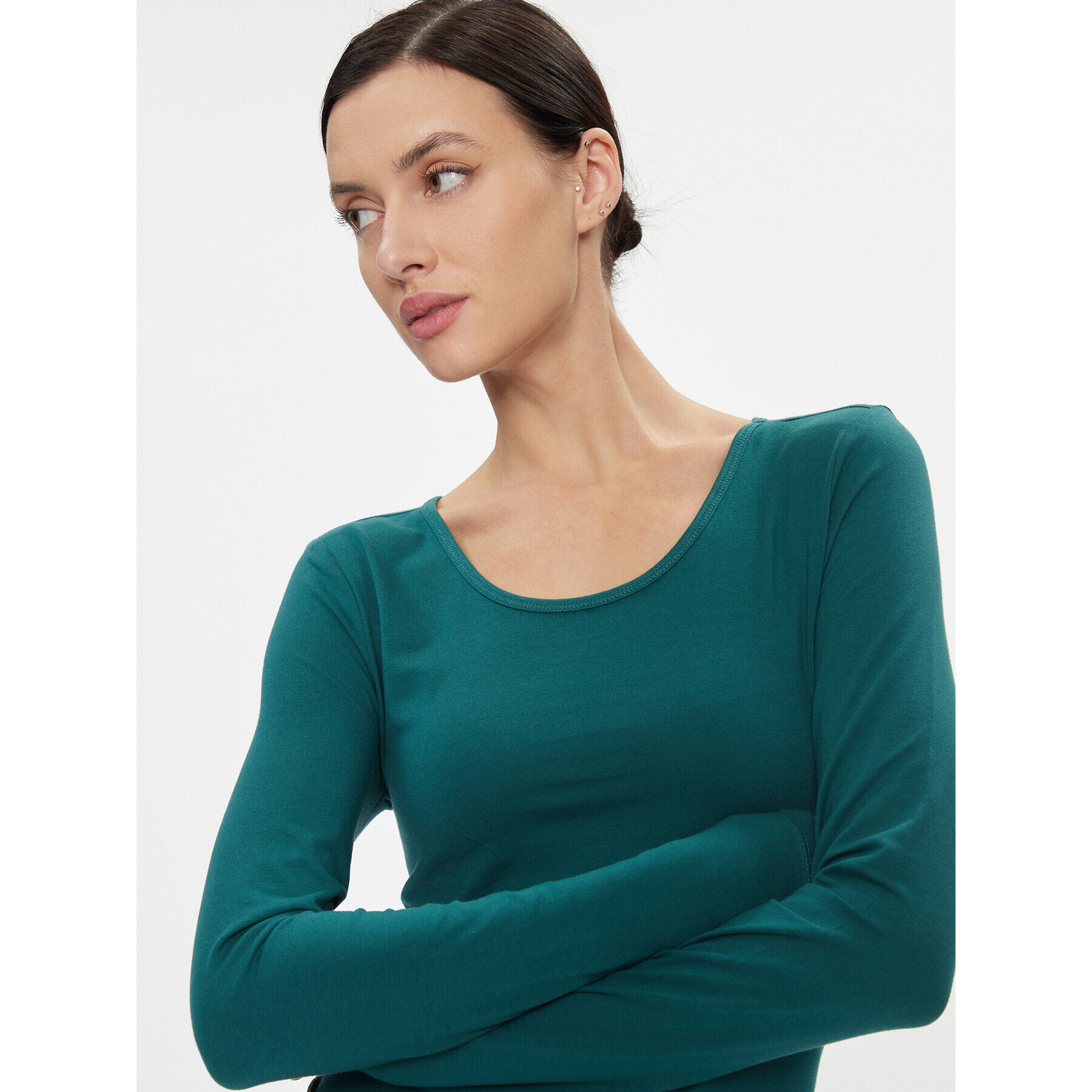 ONLY Bluză 15204712 Verde Stretch Fit - Pled.ro