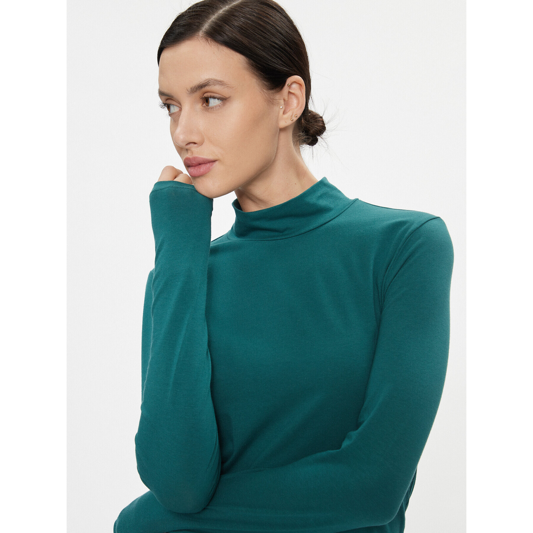 ONLY Bluză cu gât 15280335 Verde Regular Fit - Pled.ro