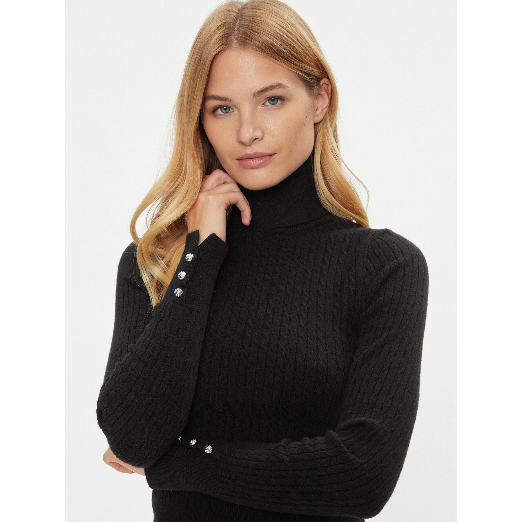 ONLY Bluză cu gât 15306928 Negru Regular Fit - Pled.ro