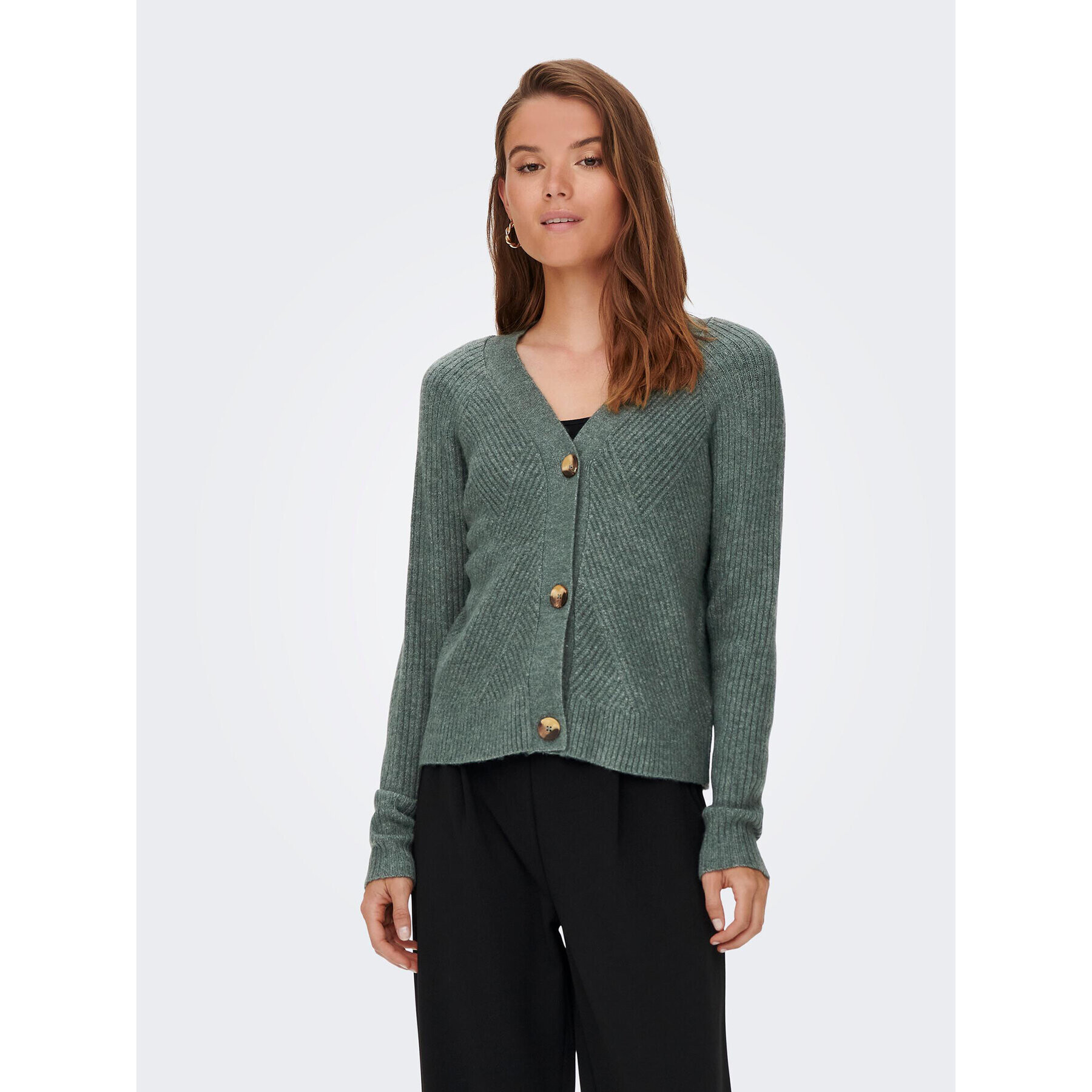 ONLY Cardigan 15196734 Verde Regular Fit - Pled.ro