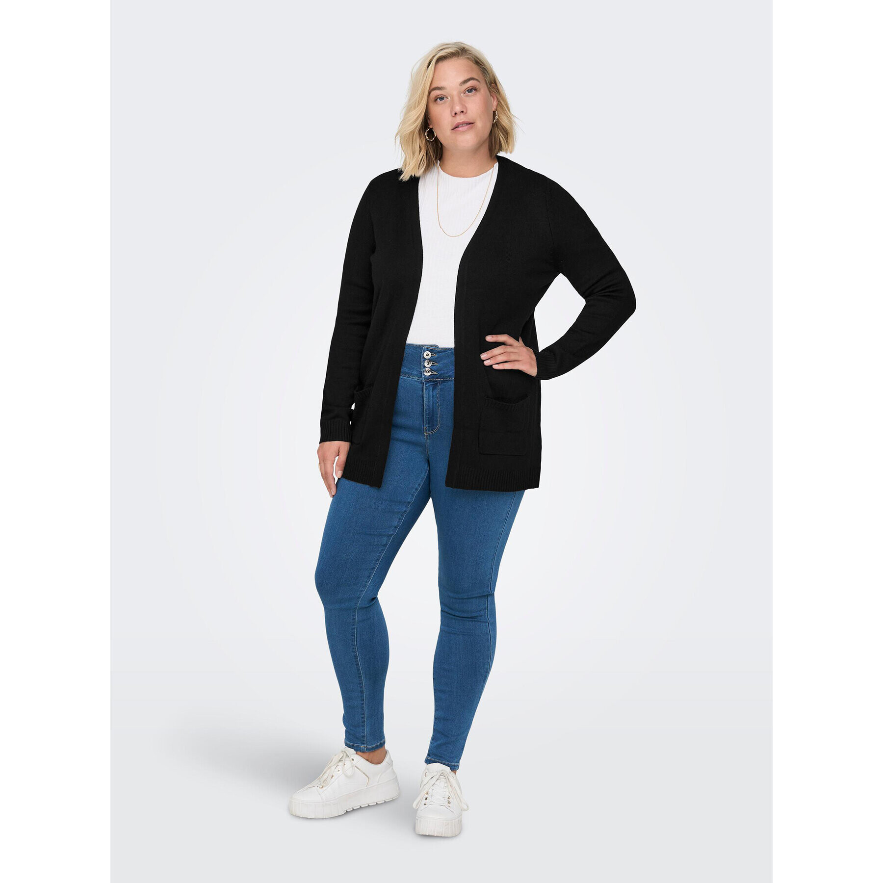 ONLY Carmakoma Cardigan 15219653 Negru Regular Fit - Pled.ro