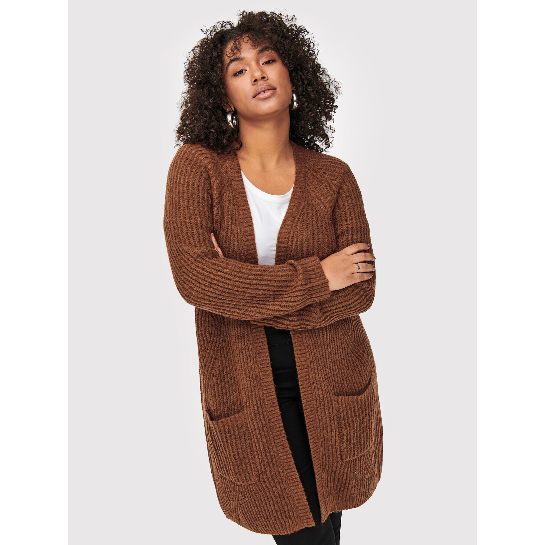 ONLY Carmakoma Cardigan Bernie 15190574 Maro Regular Fit - Pled.ro