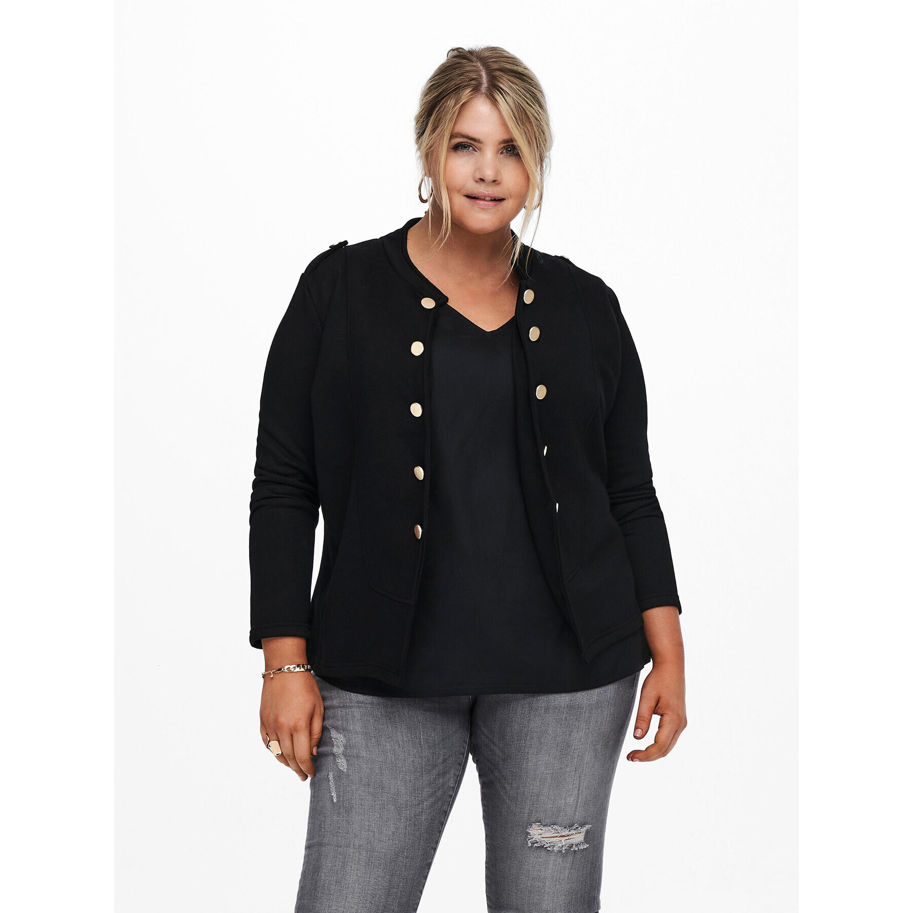 ONLY Carmakoma Cardigan Nette 15252600 Negru Regular Fit - Pled.ro