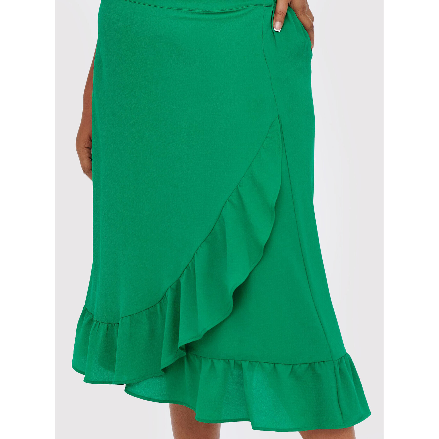 ONLY Carmakoma Fustă midi Luxmille 15265902 Verde Regular Fit - Pled.ro