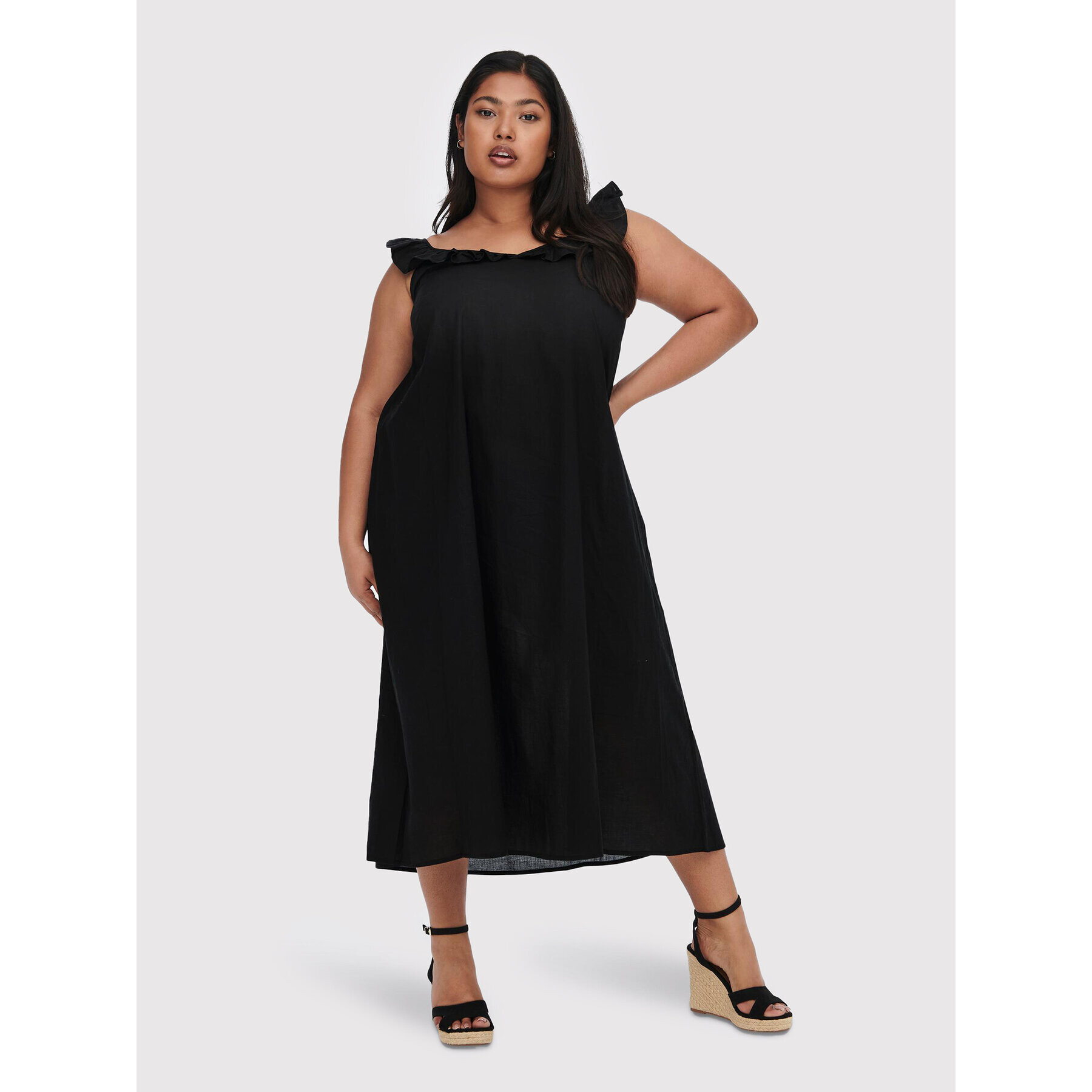 ONLY Carmakoma Rochie de zi Ally 15262056 Negru Regular Fit - Pled.ro