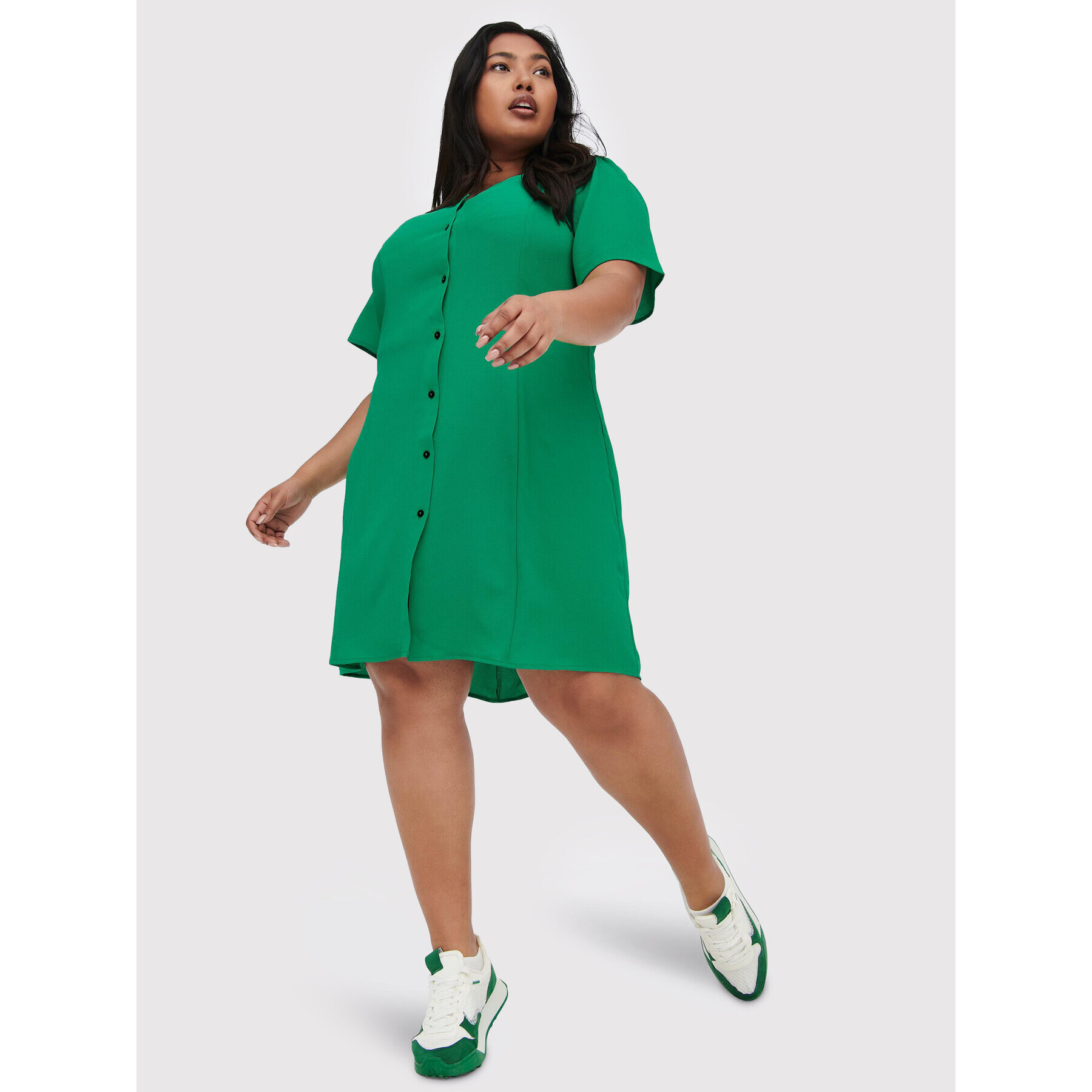 ONLY Carmakoma Rochie de zi Luxmille 15265908 Verde Regular Fit - Pled.ro