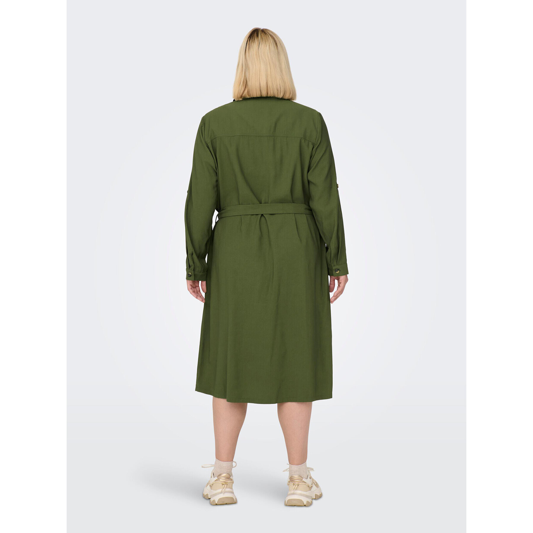 ONLY Carmakoma Rochie tip cămașă 15285282 Verde Regular Fit - Pled.ro