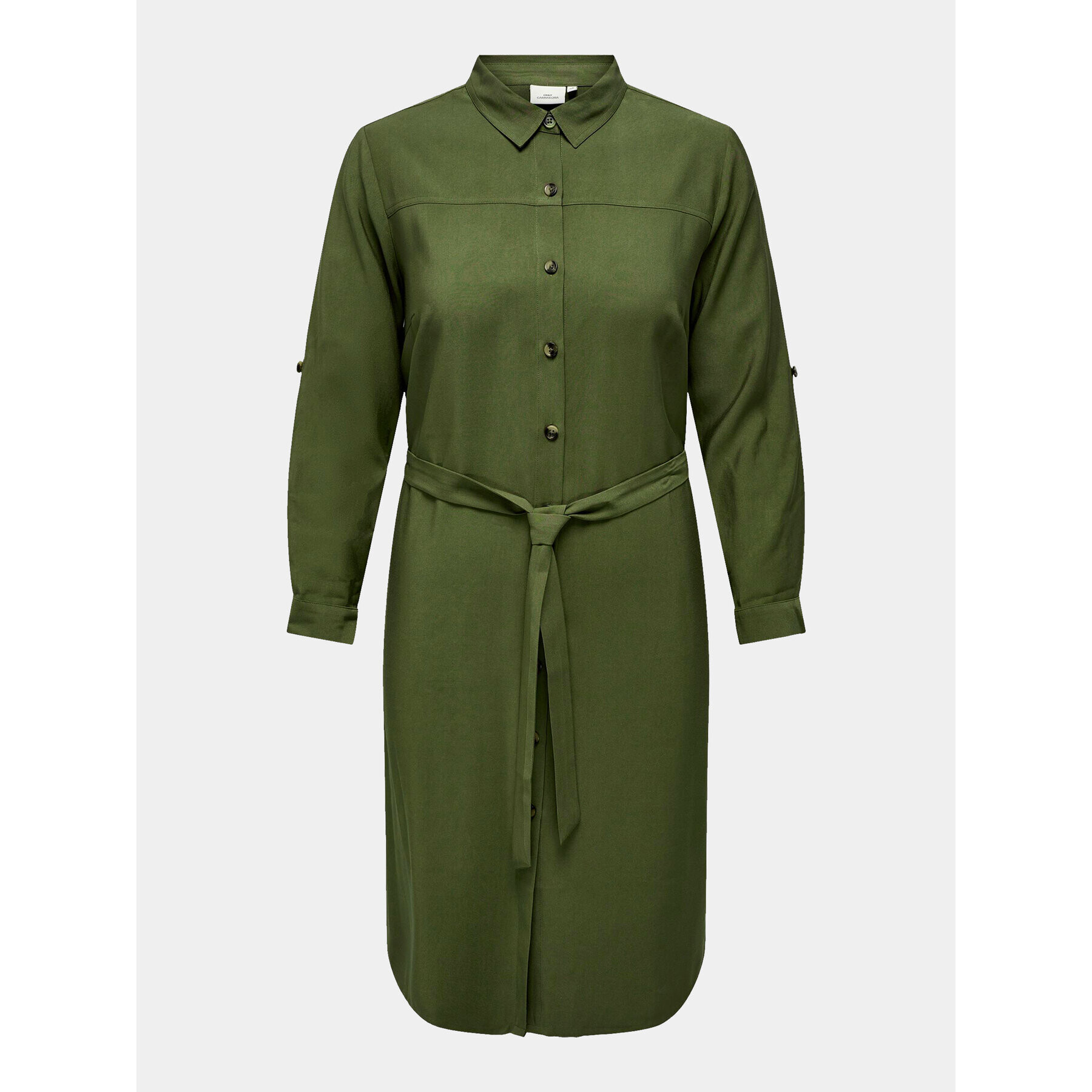 ONLY Carmakoma Rochie tip cămașă 15285282 Verde Regular Fit - Pled.ro