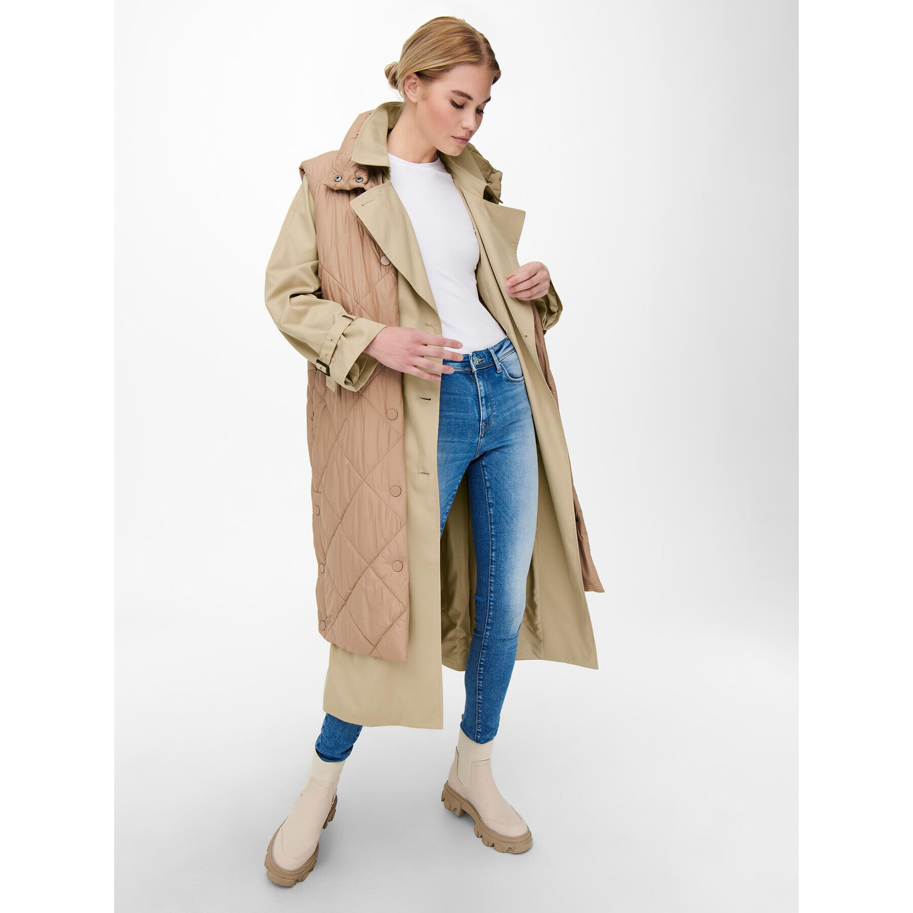 ONLY Trench 15242306 Bej Regular Fit - Pled.ro