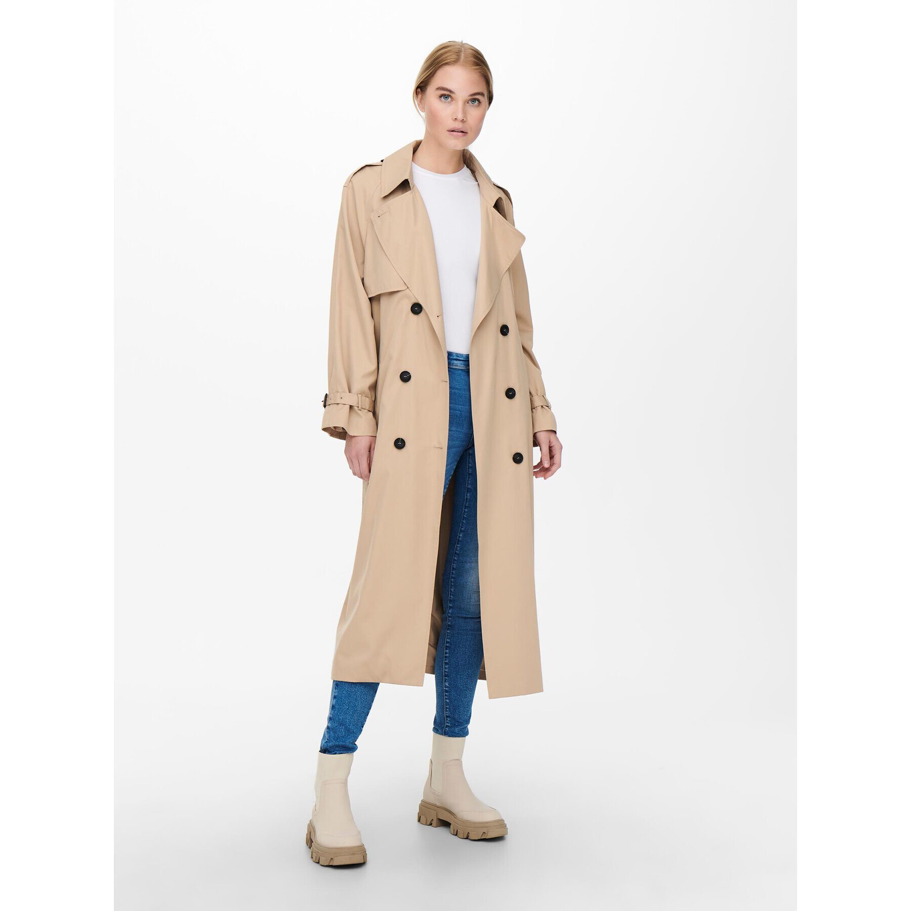 ONLY Trench 15242306 Bej Regular Fit - Pled.ro