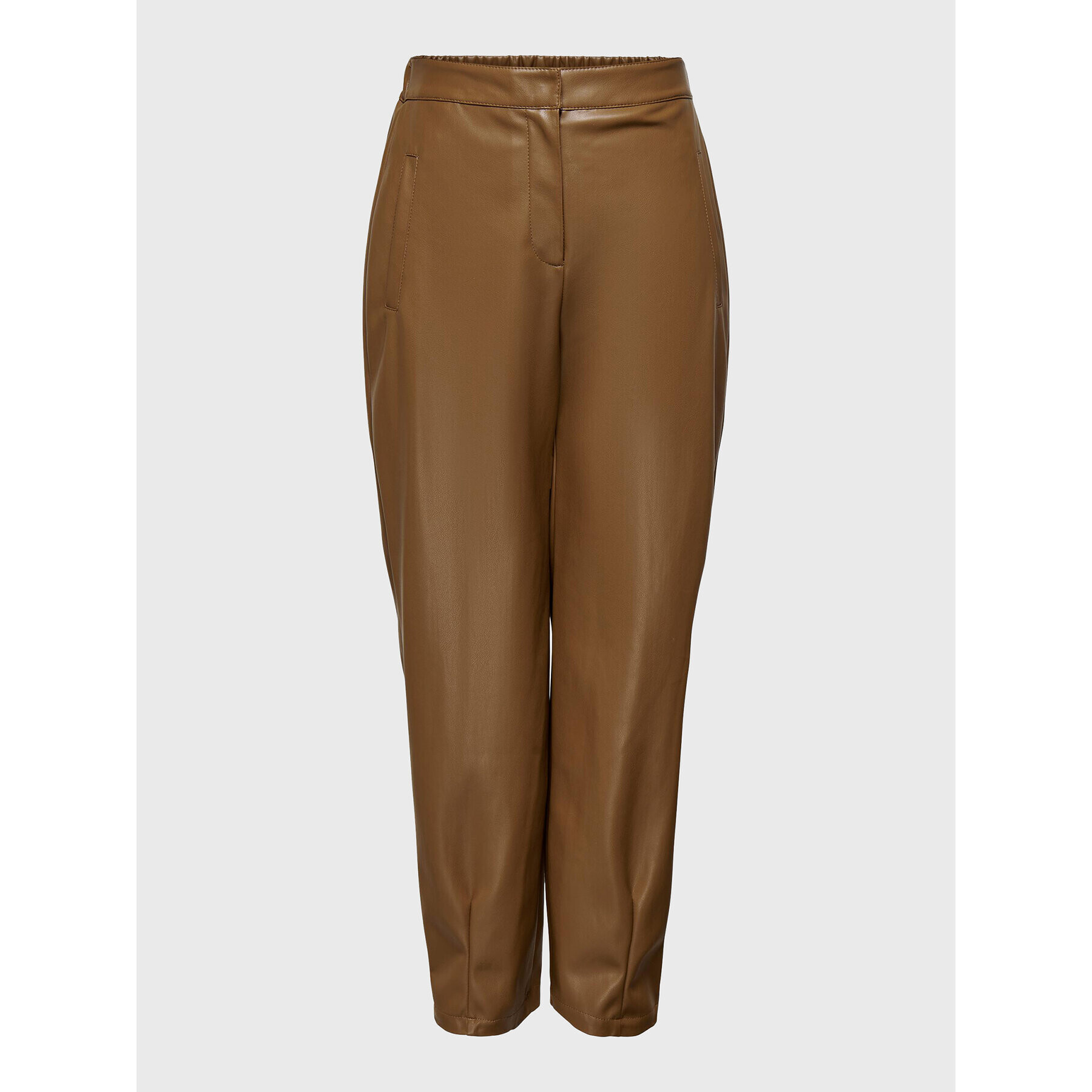 ONLY Pantaloni din imitație de piele Elizabeth 15266817 Maro Regular Fit - Pled.ro