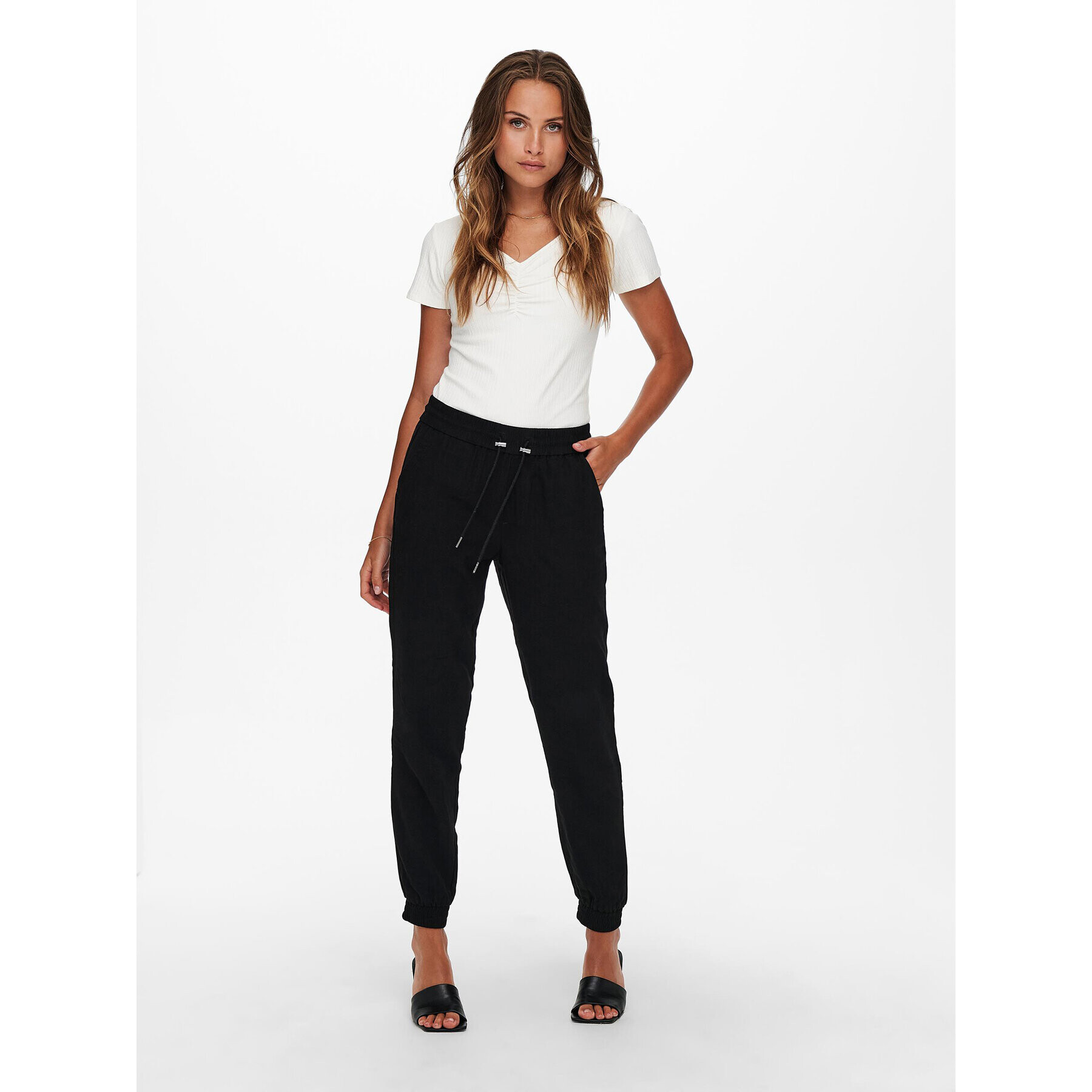 ONLY Pantaloni trening 15203946 Negru Regular Fit - Pled.ro