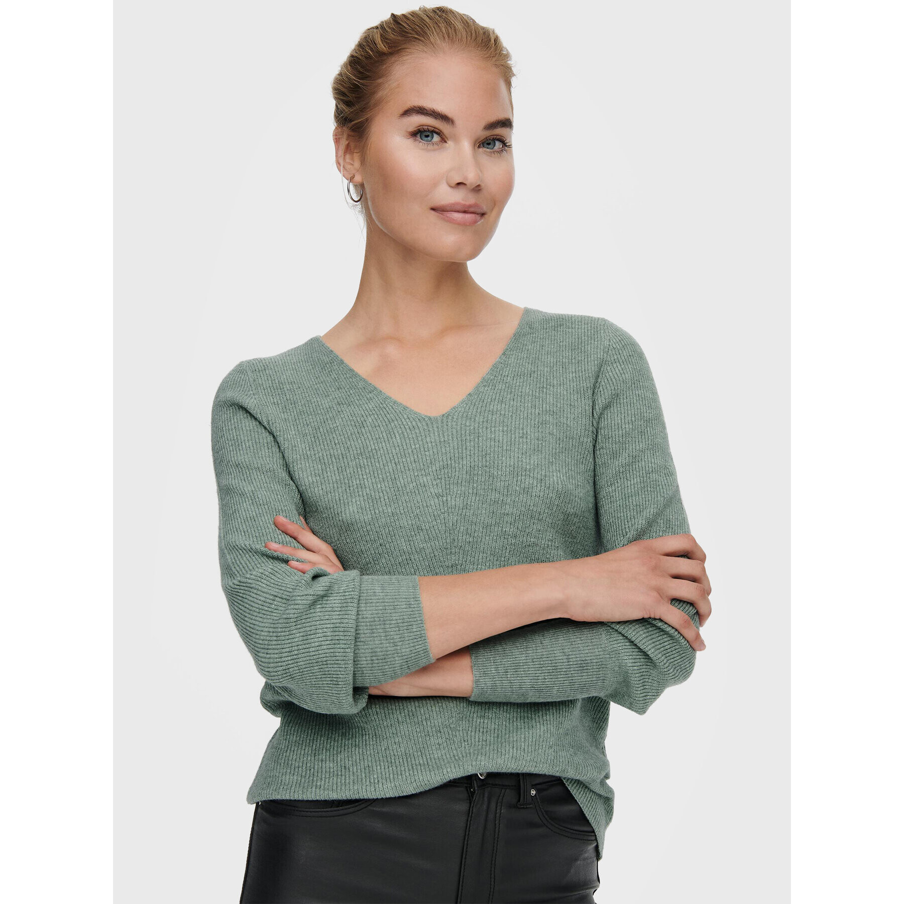 ONLY Pulover Atia 15230147 Verde Regular Fit - Pled.ro