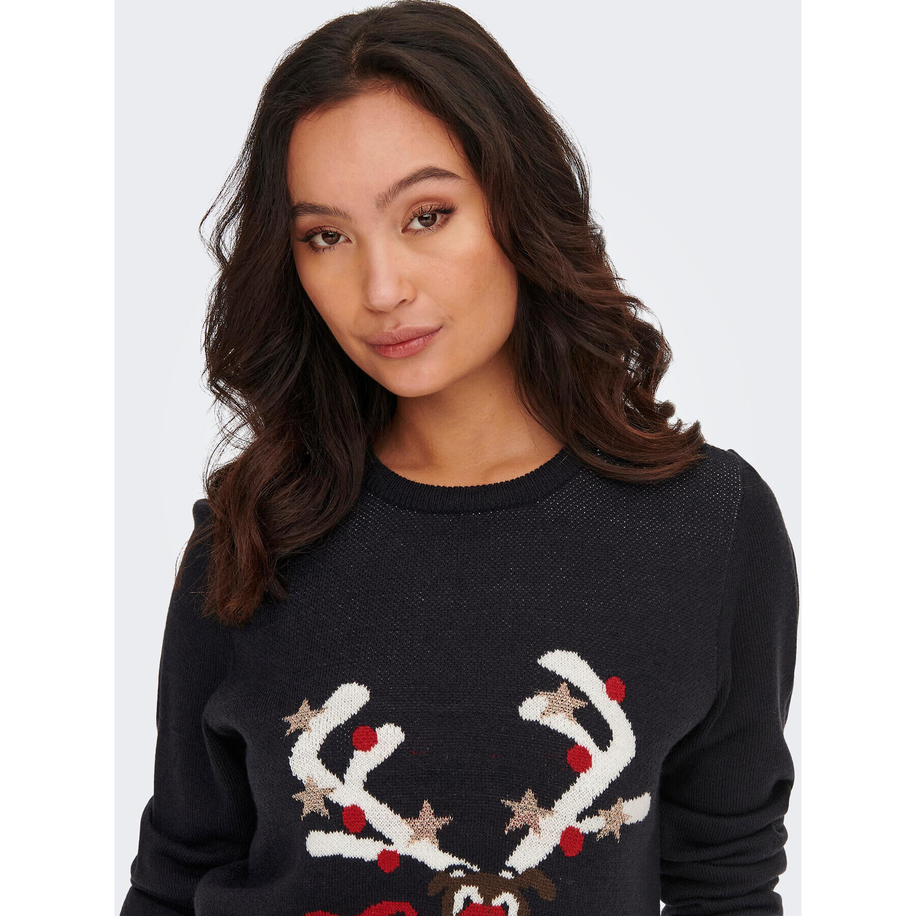 ONLY Pulover Xmas Happy 15271075 Bleumarin Regular Fit - Pled.ro