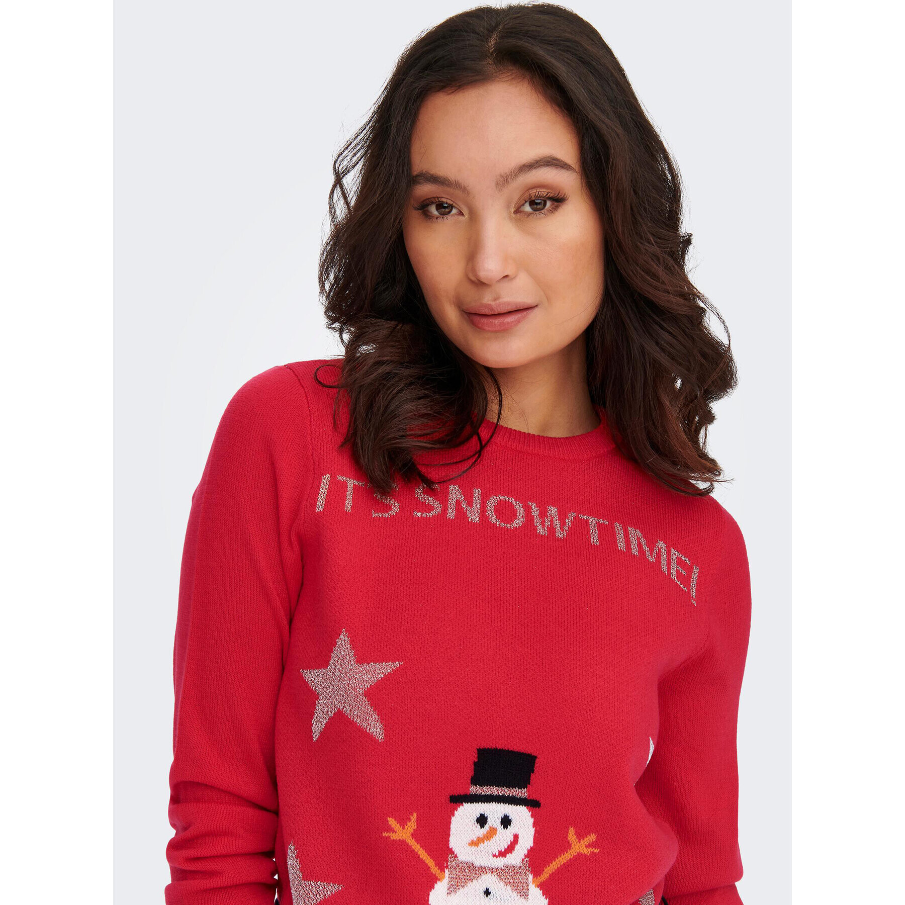 ONLY Pulover Xmas Happy 15271075 Roșu Regular Fit - Pled.ro