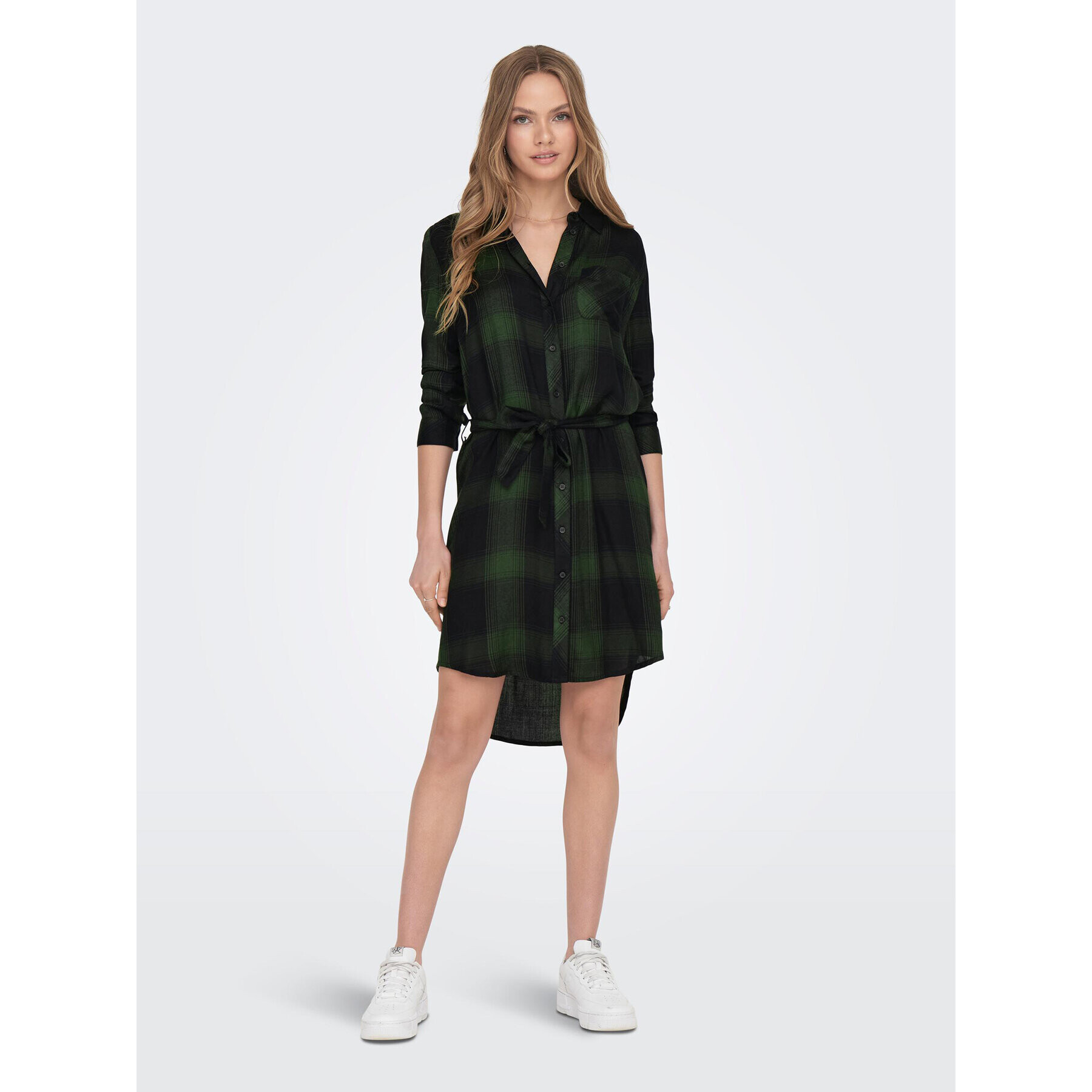 ONLY Rochie tip cămașă 15238033 Verde Regular Fit - Pled.ro