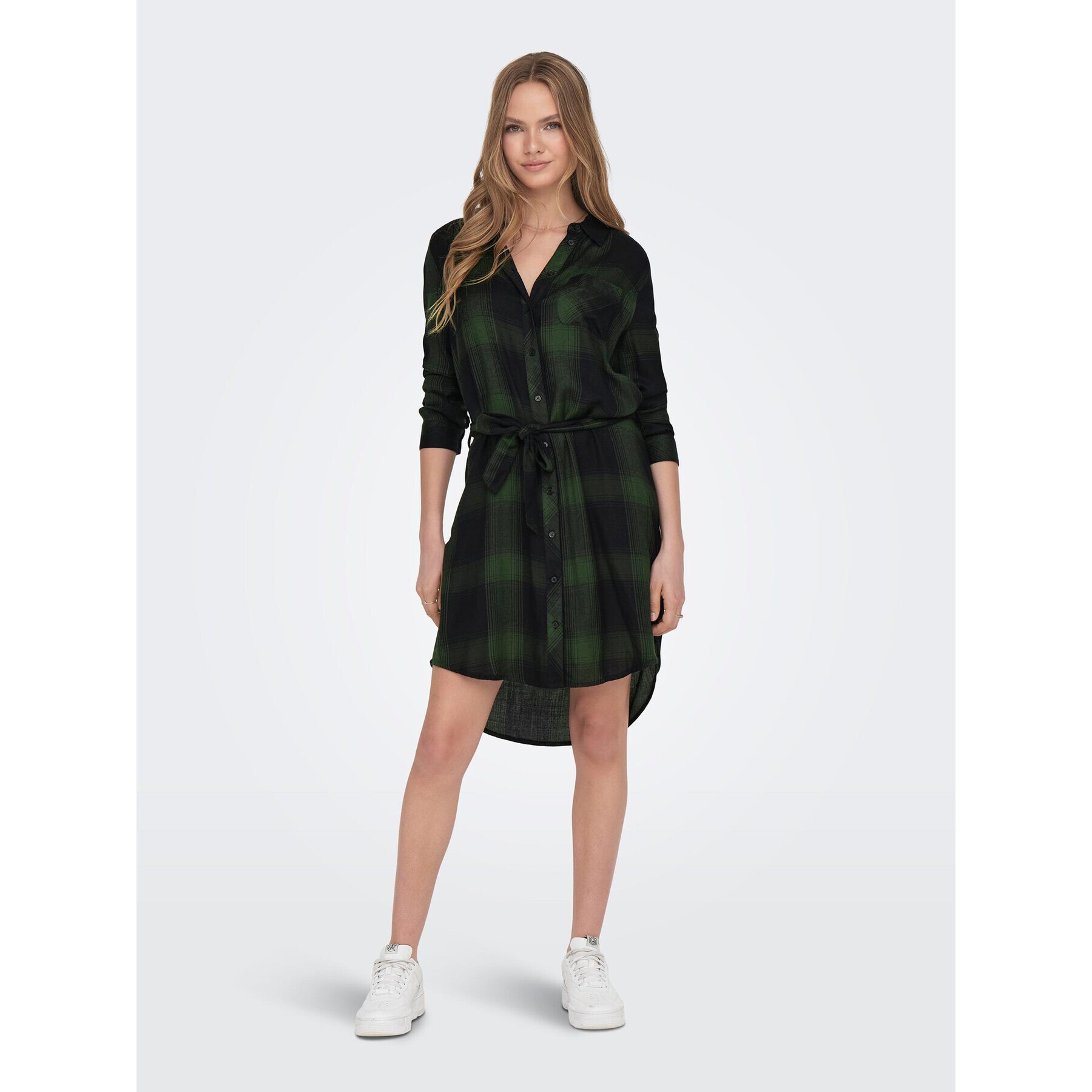 ONLY Rochie tip cămașă 15238033 Verde Regular Fit - Pled.ro