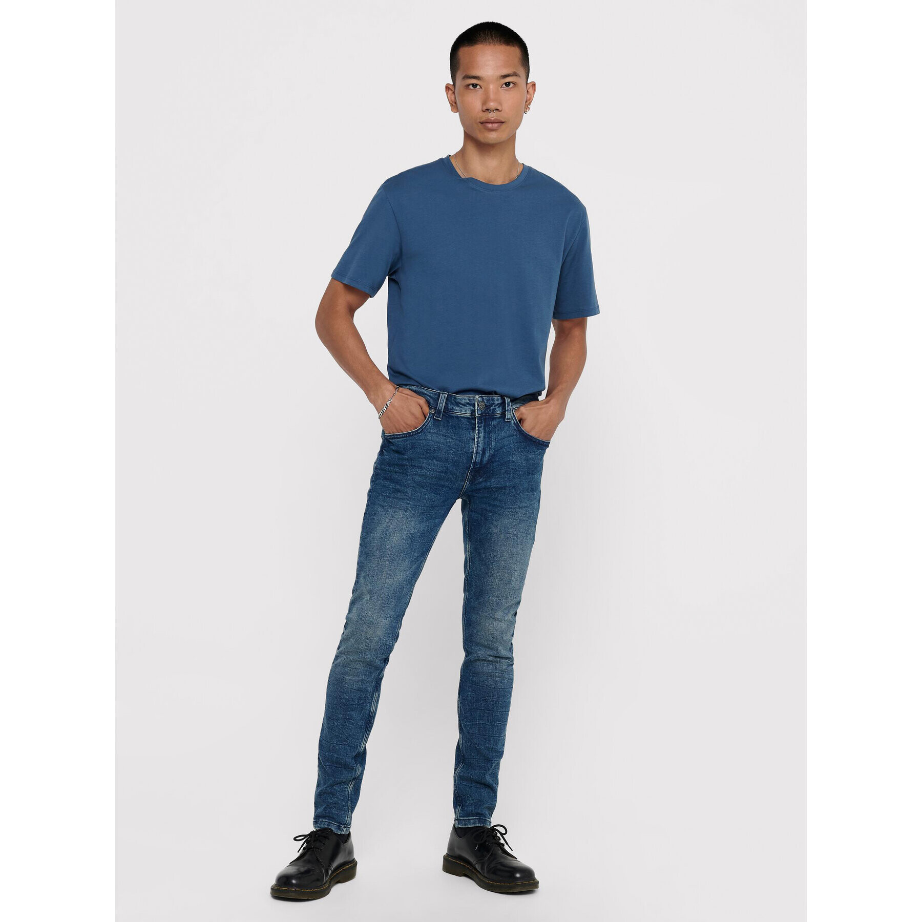 Only & Sons Blugi Warp 22013620 Bleumarin Skinny Fit - Pled.ro