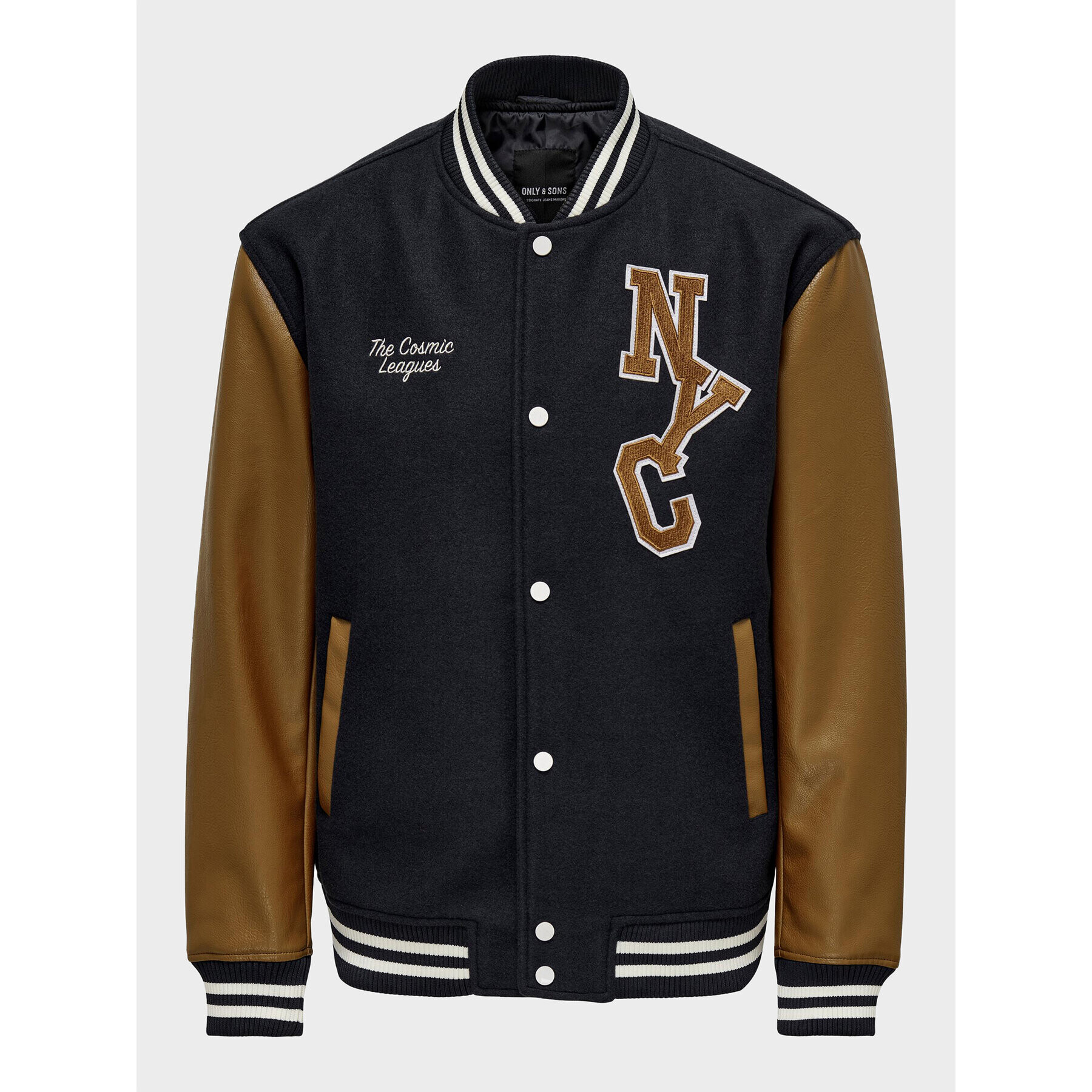 Only & Sons Geacă bomber Jay Varsity 22022572 Bleumarin Regular Fit - Pled.ro