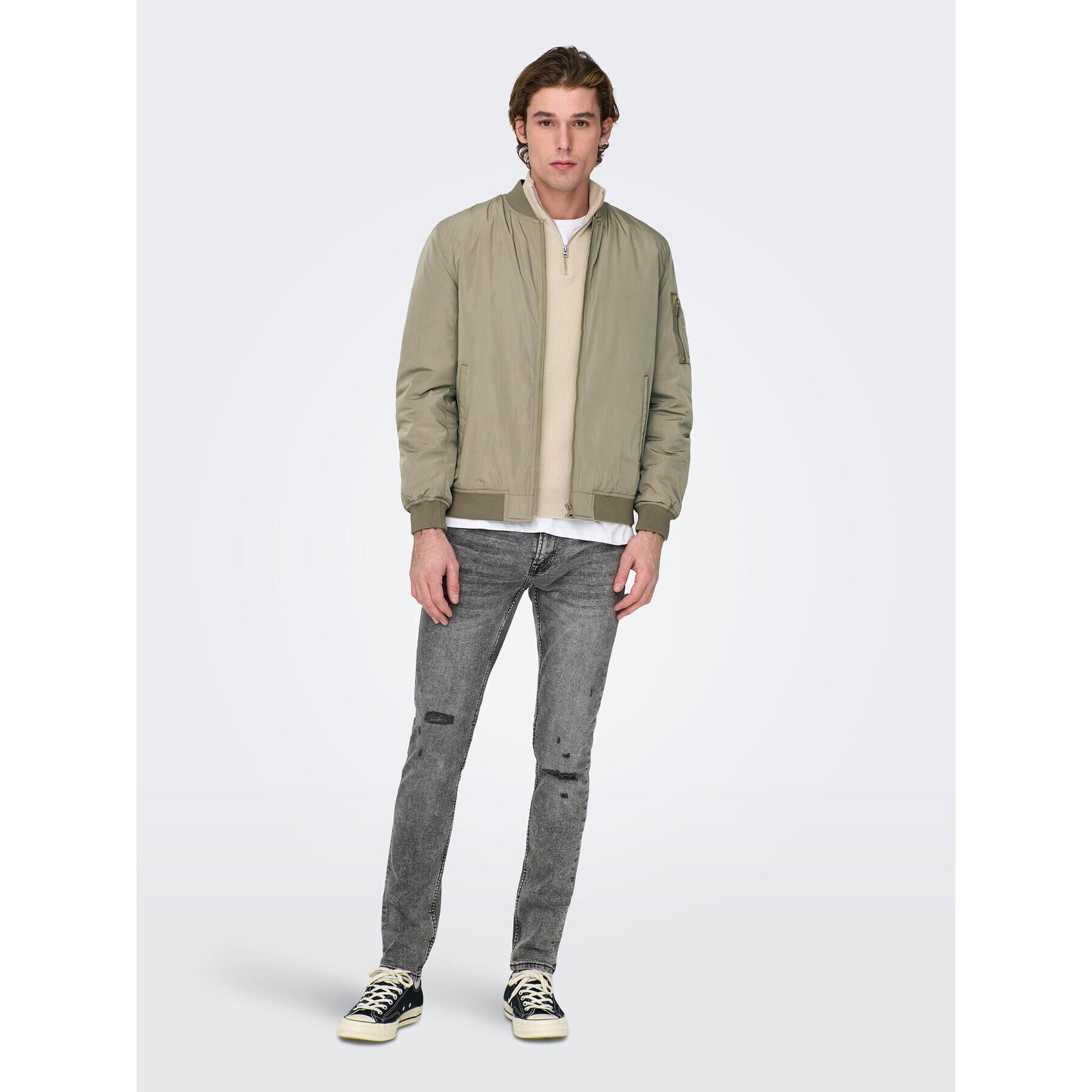 Only & Sons Geacă bomber Joshua 22023287 Bej Regular Fit - Pled.ro