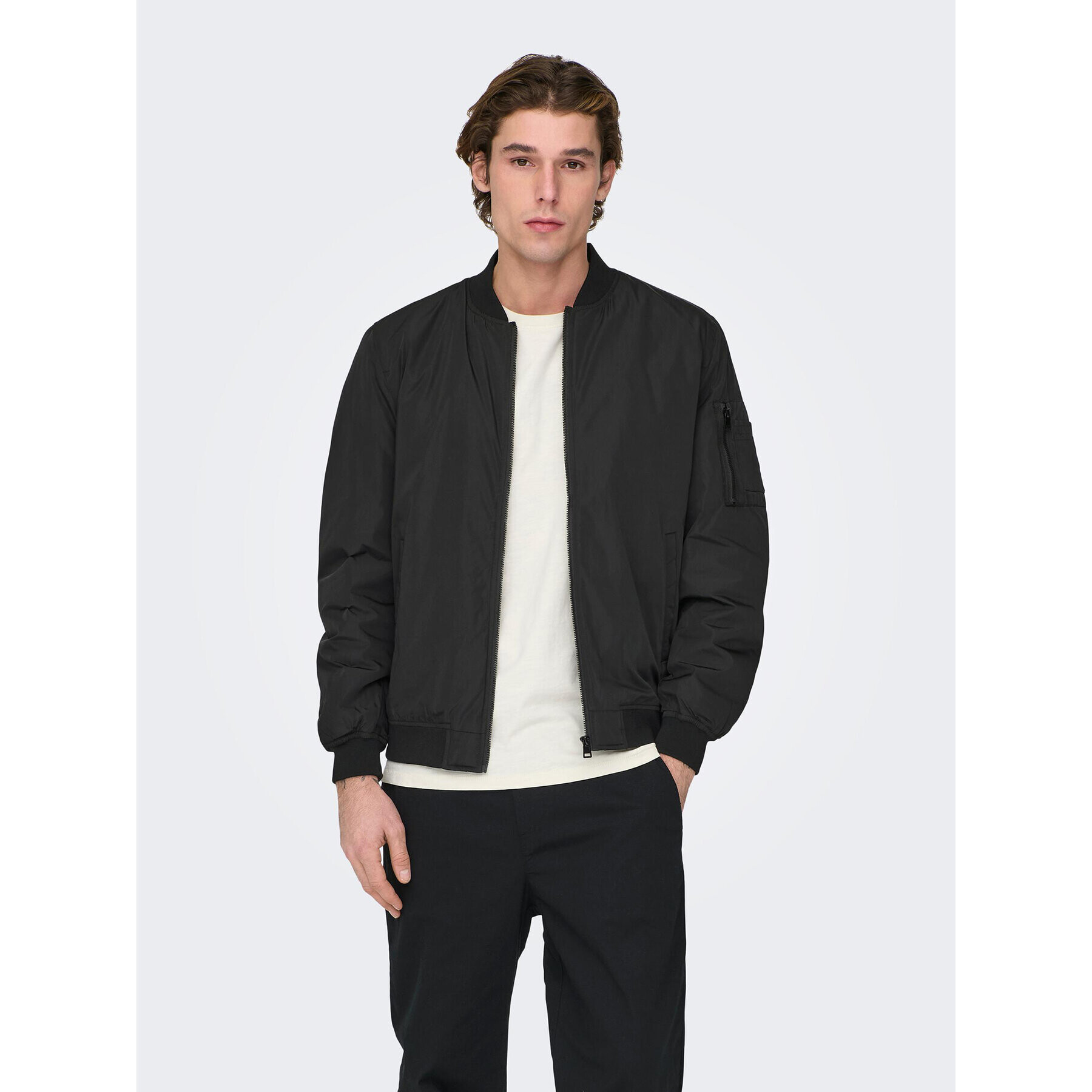 Only & Sons Geacă bomber Joshua 22023287 Negru Regular Fit - Pled.ro