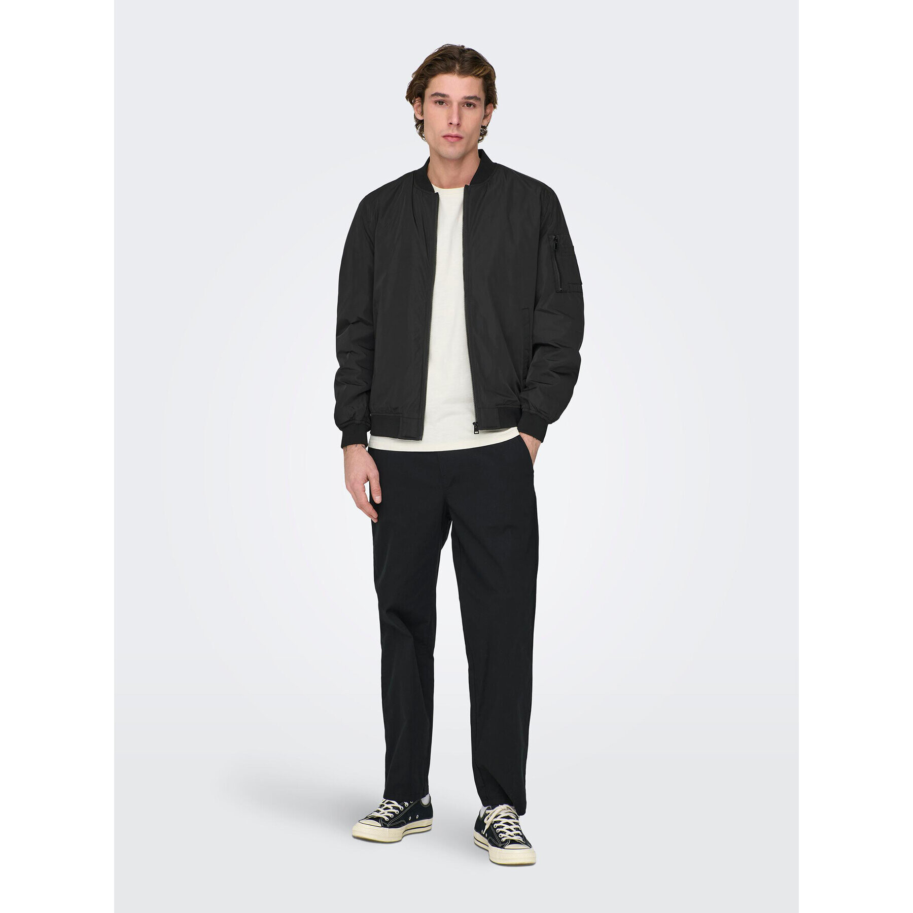 Only & Sons Geacă bomber Joshua 22023287 Negru Regular Fit - Pled.ro