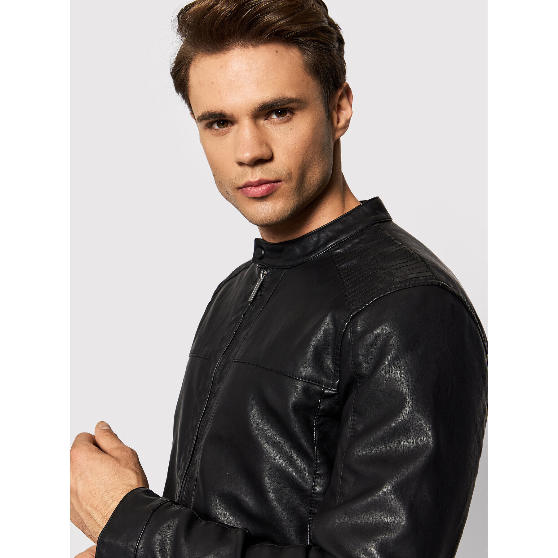 Only & Sons Geacă din imitație de piele Mike 22012339 Negru Regular Fit - Pled.ro