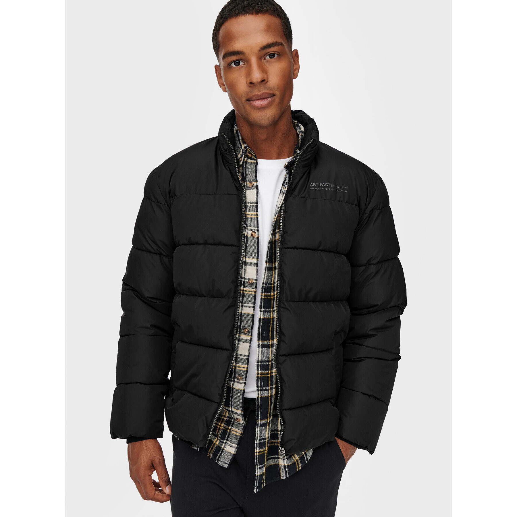 Only & Sons Geacă din puf Melvin 22019345 Negru Regular Fit - Pled.ro