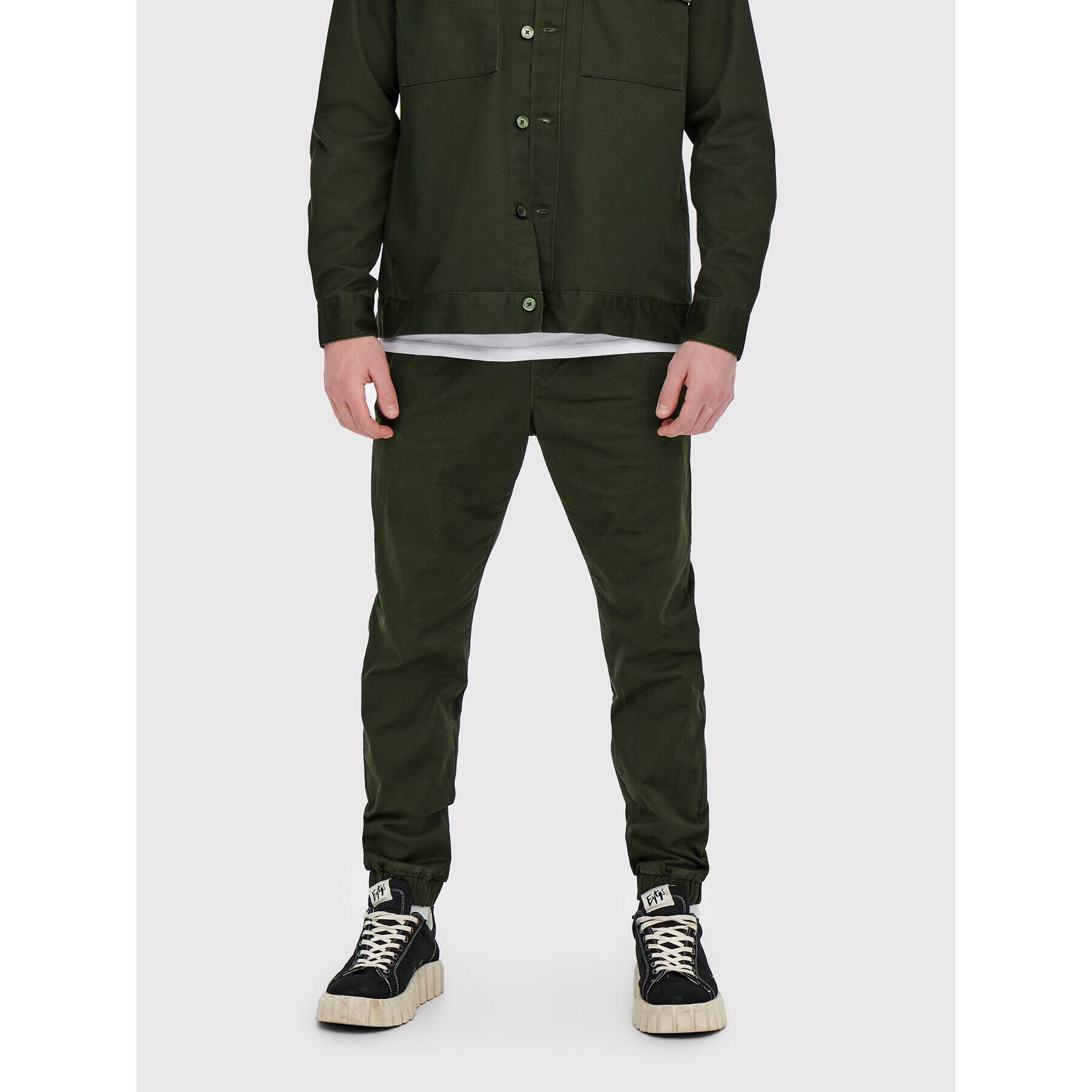 Only & Sons Joggers Linus 22018661 Verde Tapered Fit - Pled.ro