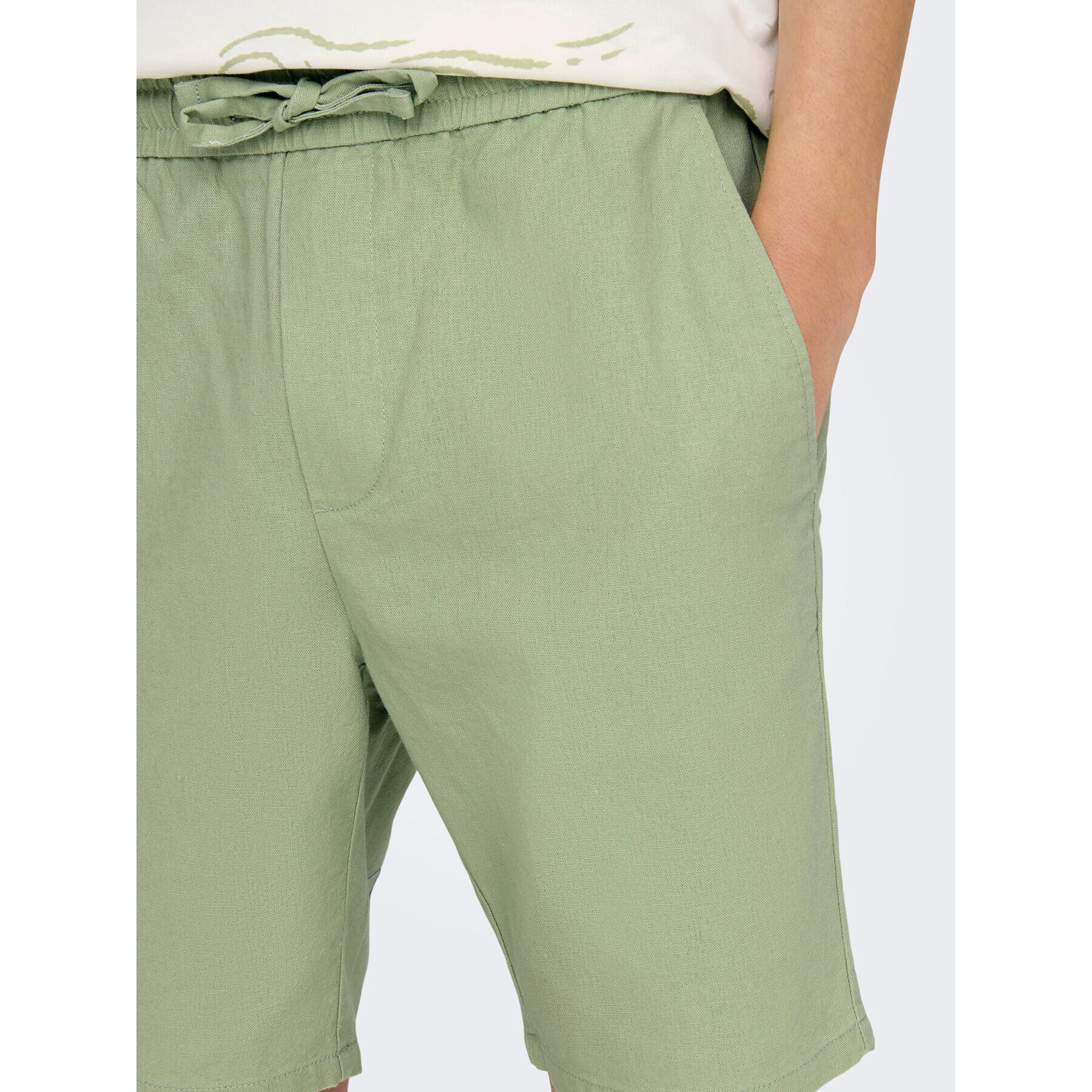 Only & Sons Pantalon scurți din material 22024967 Verde Loose Fit - Pled.ro