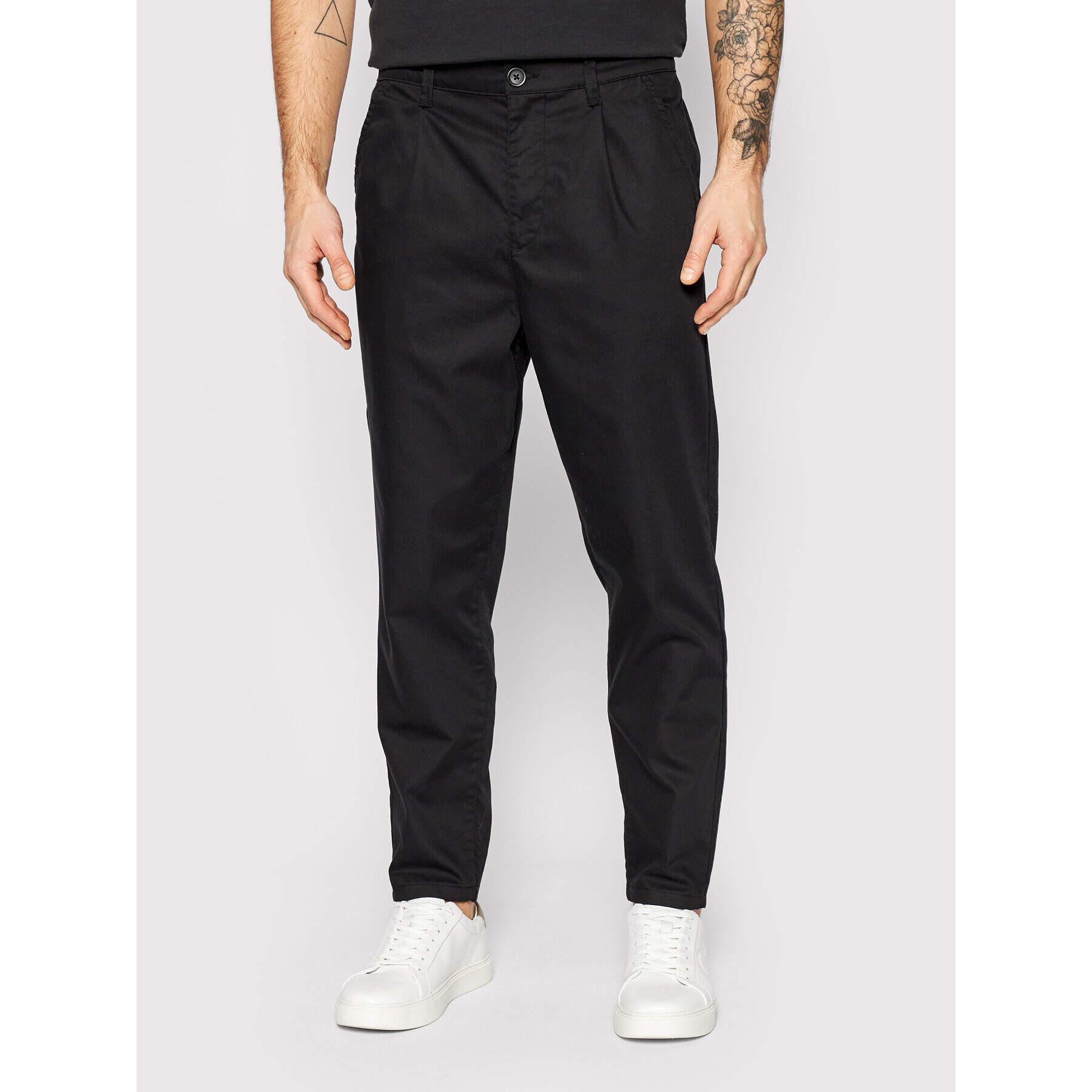 Only & Sons Pantaloni chino Dew 22021486 Negru Relaxed Fit - Pled.ro