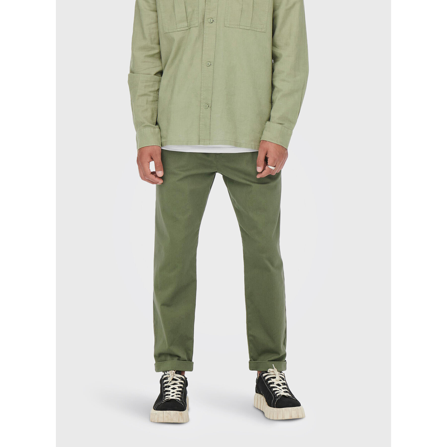 Only & Sons Pantaloni chino Kent 22020400 Verde Regular Fit - Pled.ro