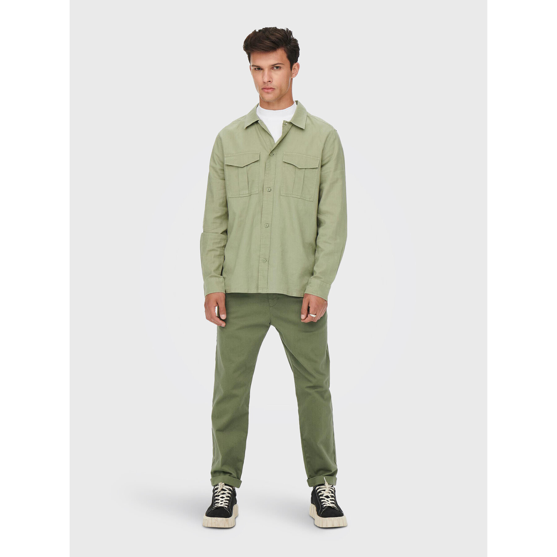 Only & Sons Pantaloni chino Kent 22020400 Verde Regular Fit - Pled.ro