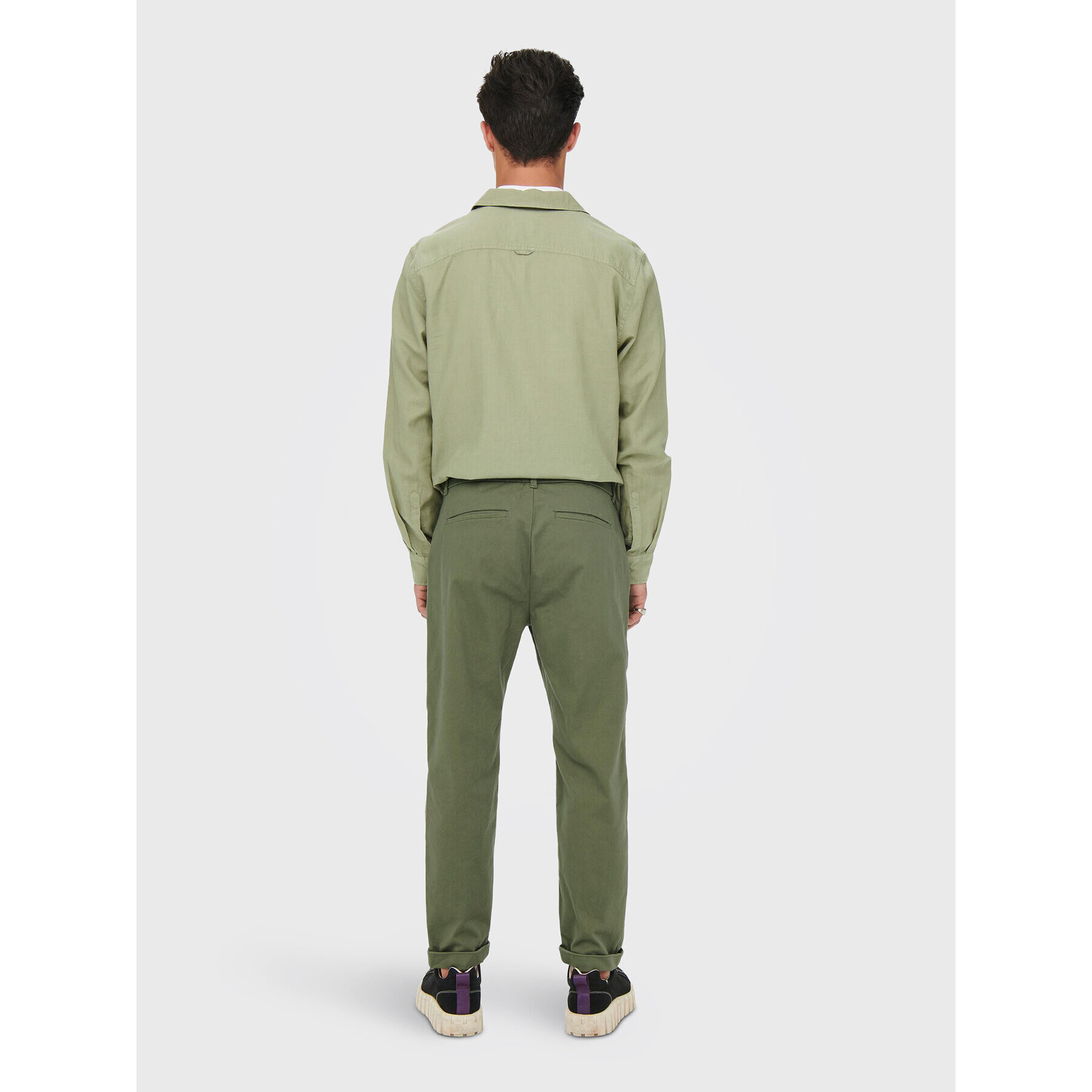 Only & Sons Pantaloni chino Kent 22020400 Verde Regular Fit - Pled.ro