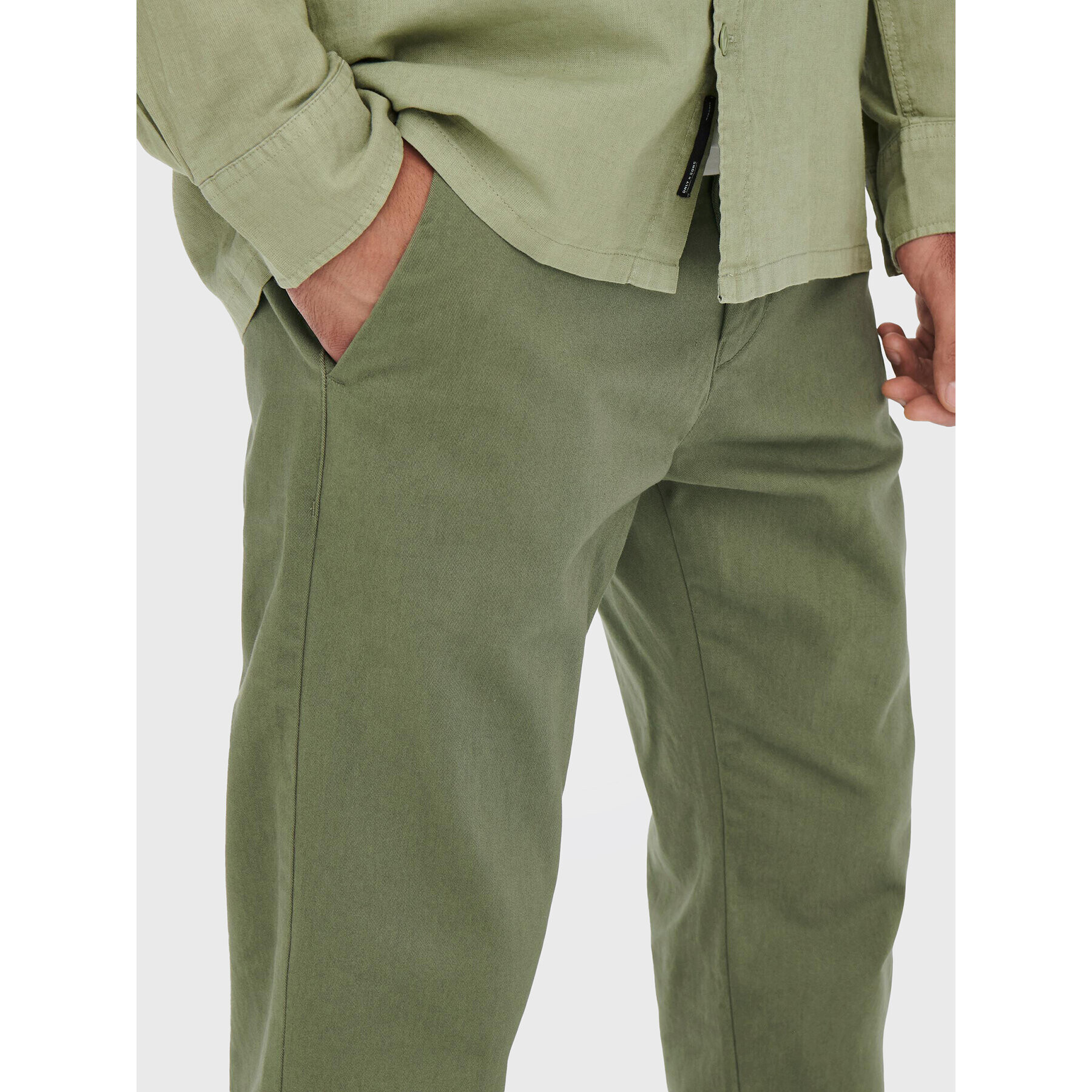 Only & Sons Pantaloni chino Kent 22020400 Verde Regular Fit - Pled.ro