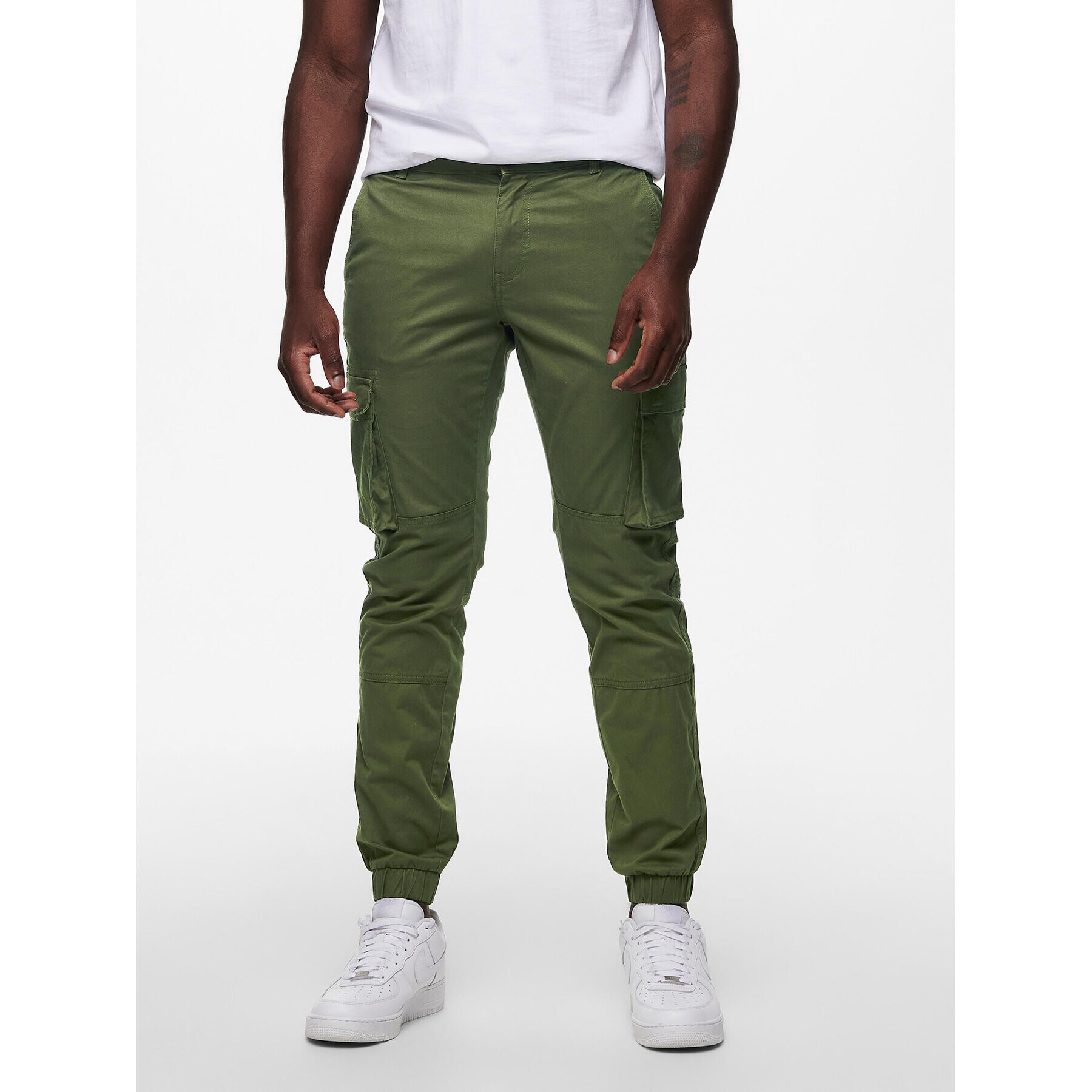 Only & Sons Pantaloni din material 22016687 Verde Tapered Fit - Pled.ro