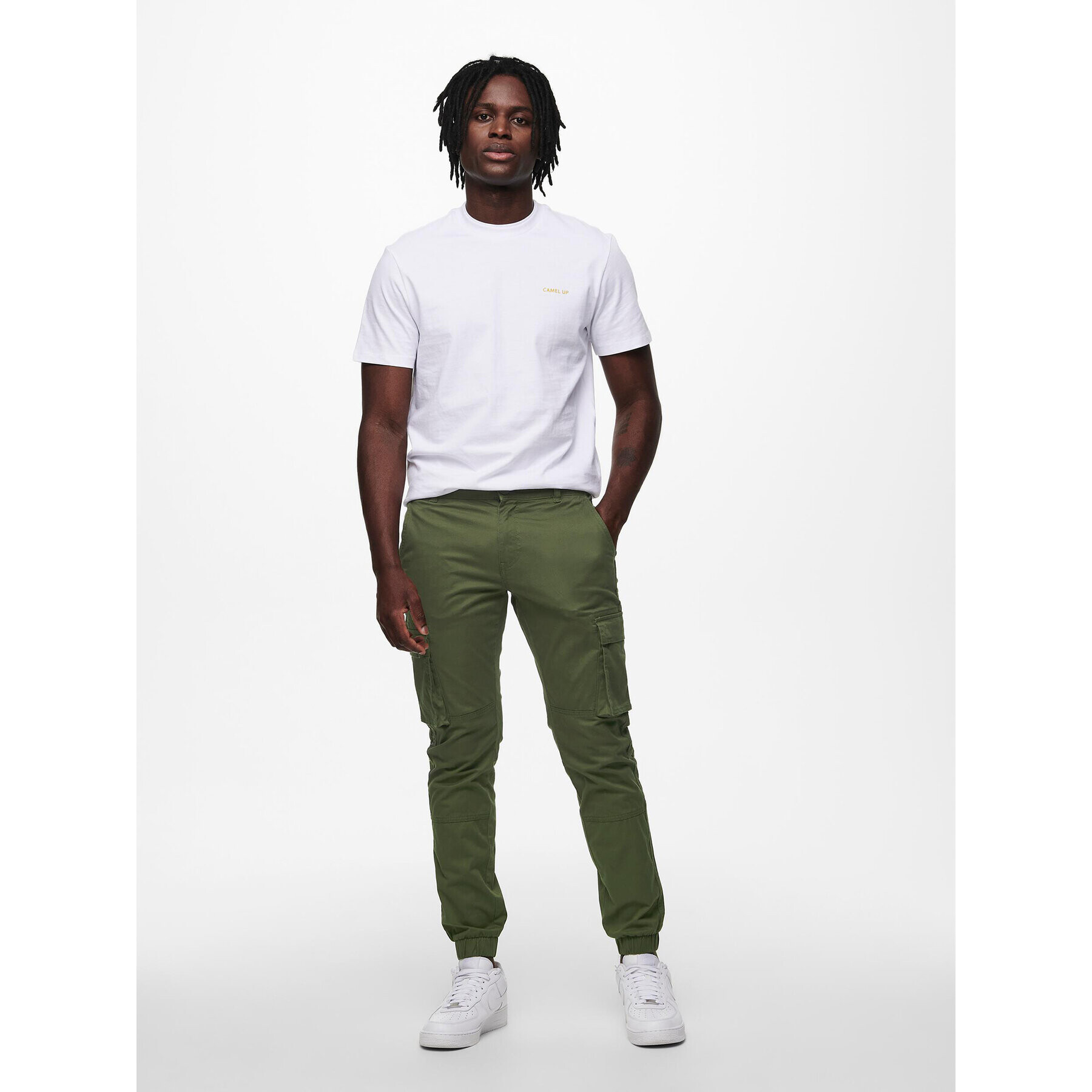 Only & Sons Pantaloni din material 22016687 Verde Tapered Fit - Pled.ro