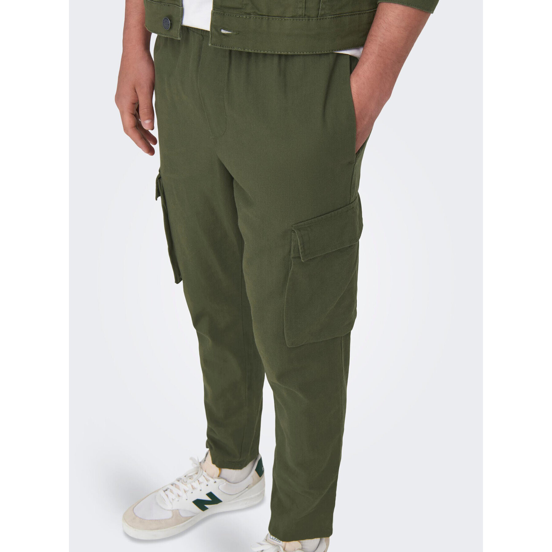 Only & Sons Pantaloni din material 22024998 Verde Tapered Fit - Pled.ro