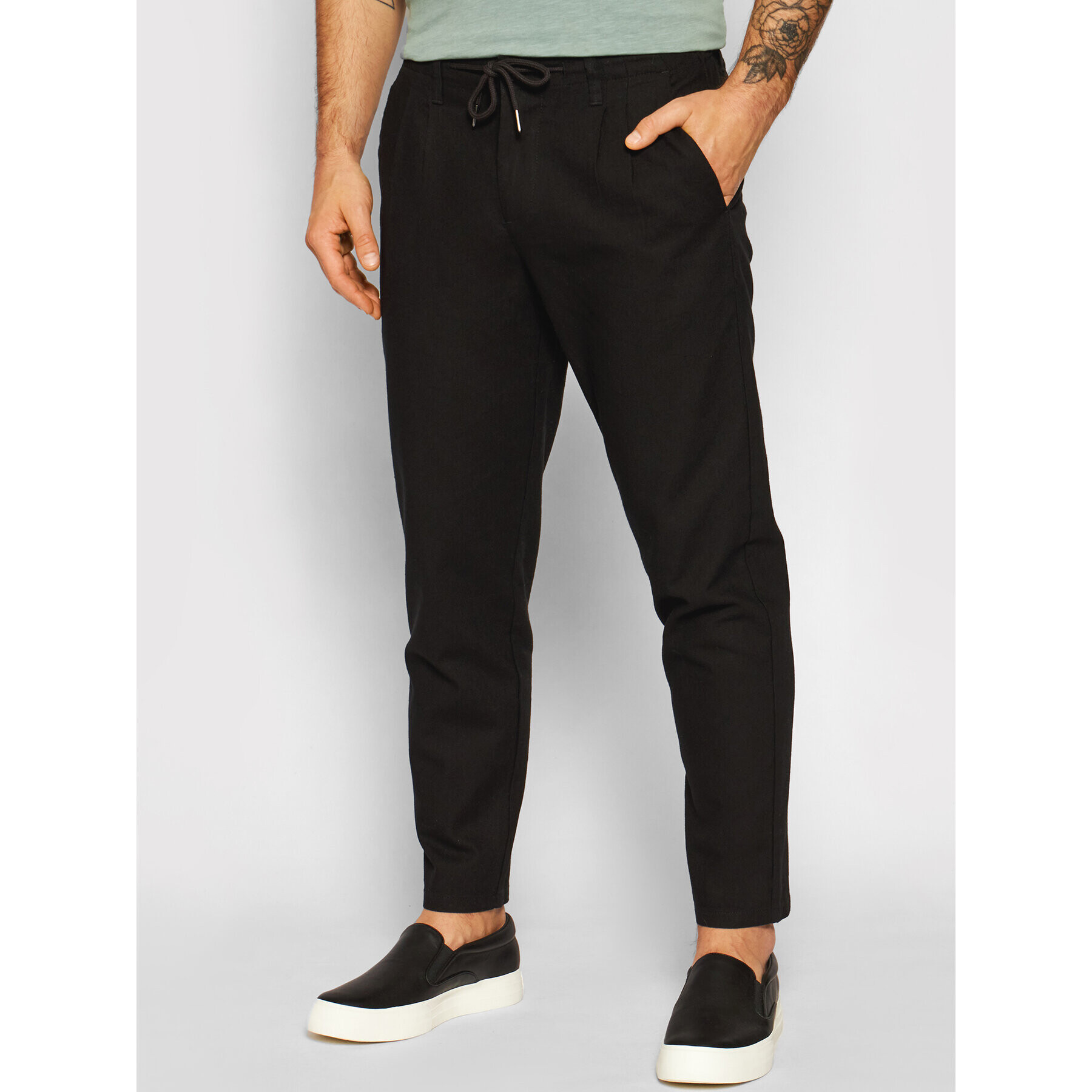 Only & Sons Pantaloni din material Leo 22013002 Negru Regular Fit - Pled.ro