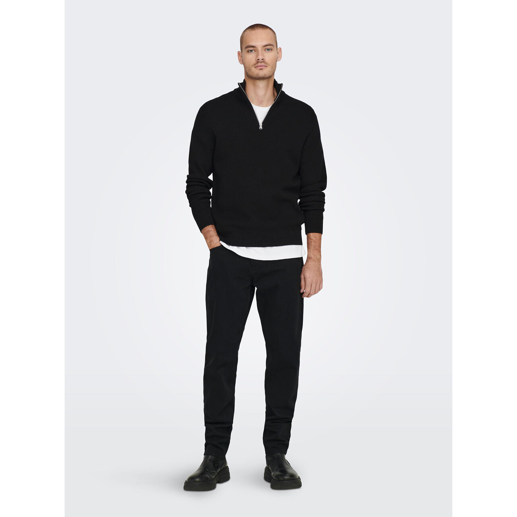 Only & Sons Pulover 22023210 Negru Regular Fit - Pled.ro