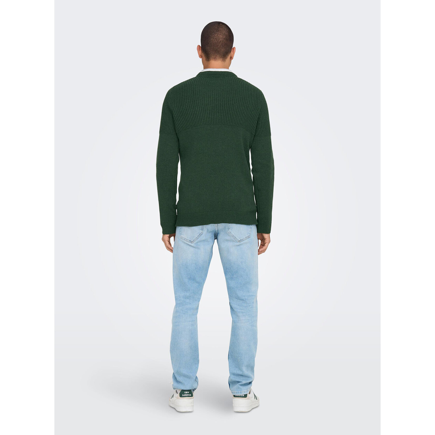 Only & Sons Pulover Al 22024031 Verde Regular Fit - Pled.ro